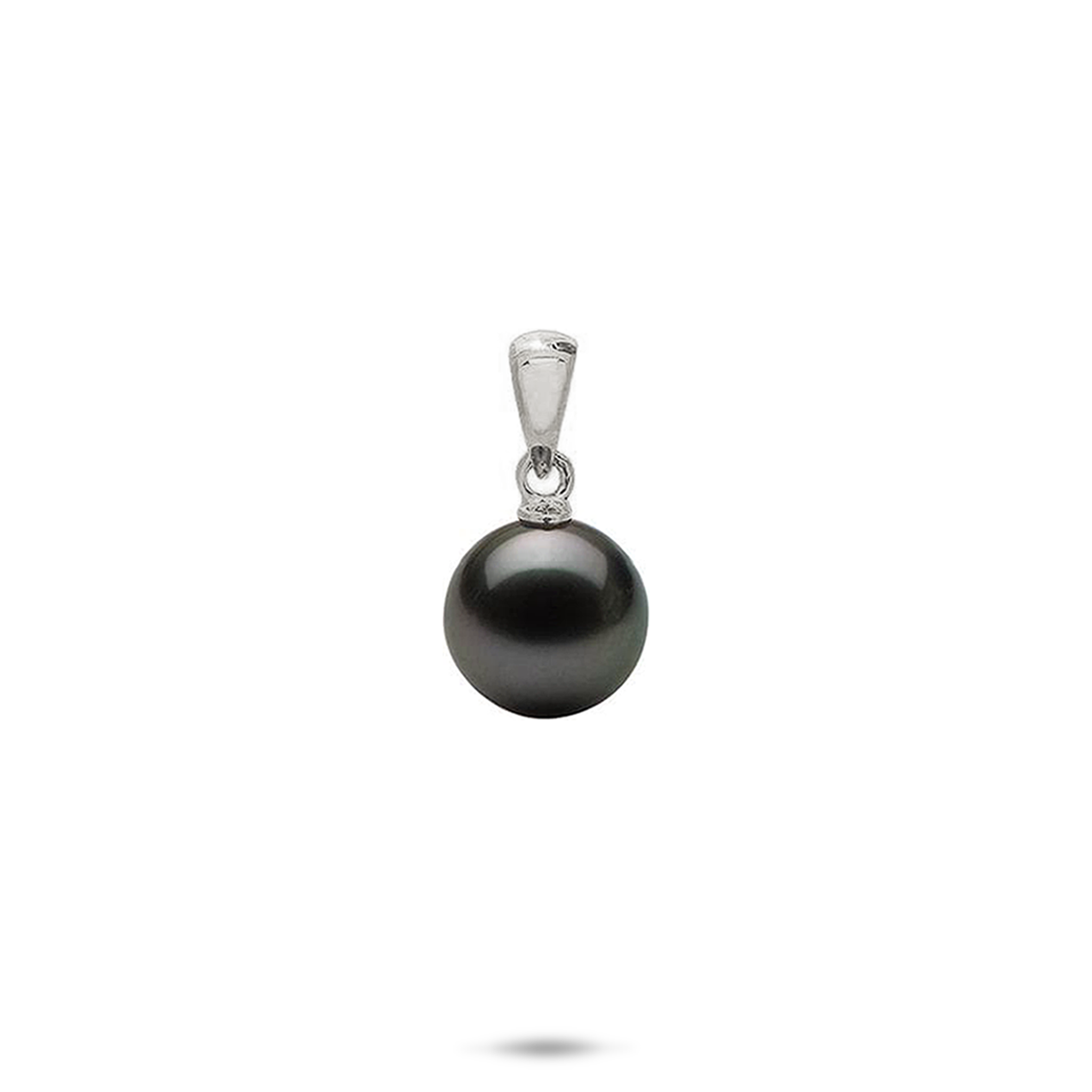Tahitian Black Pearl Pendant in White Gold - 9-10mm