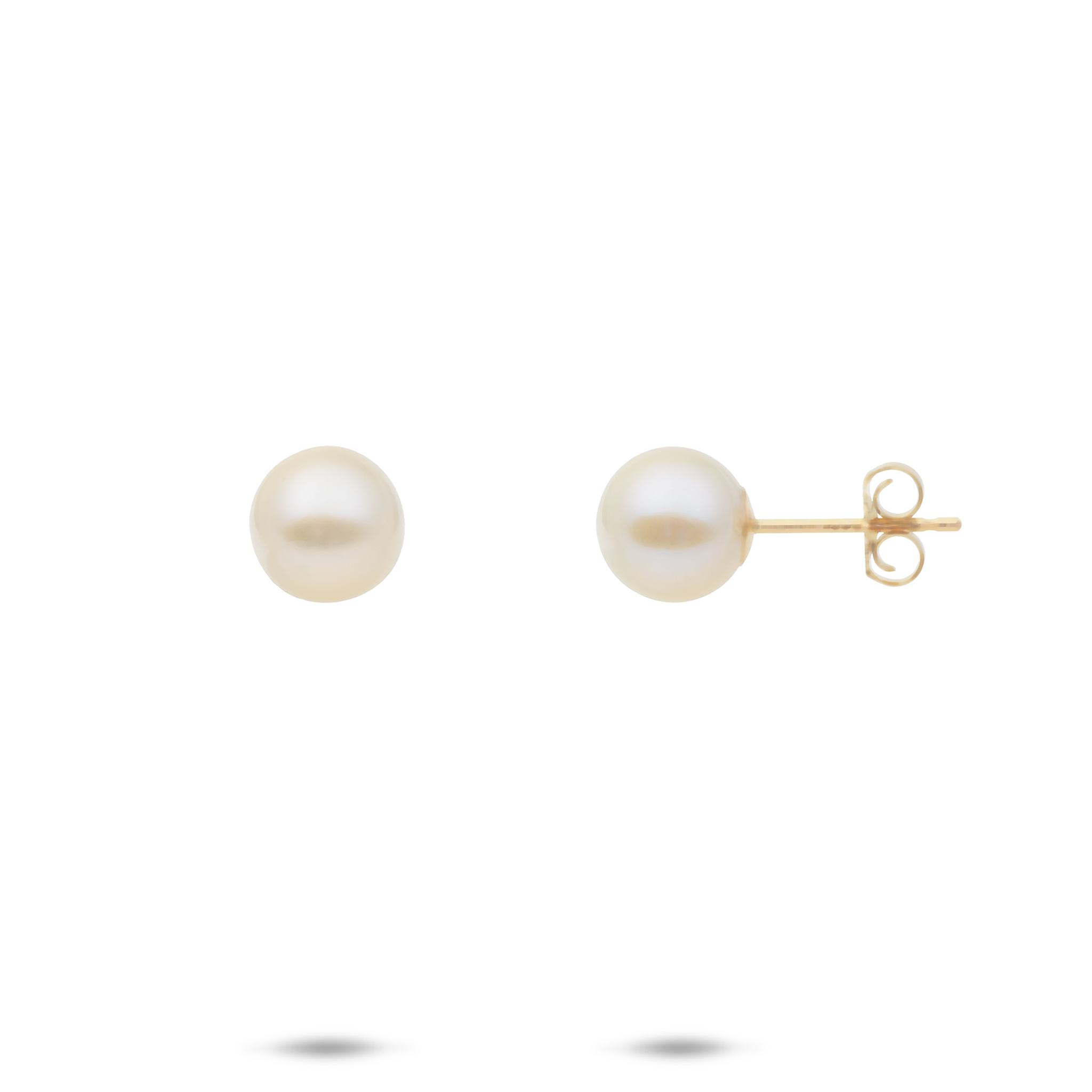 Freshwater Pearl Earrings in Gold - 7-8mm