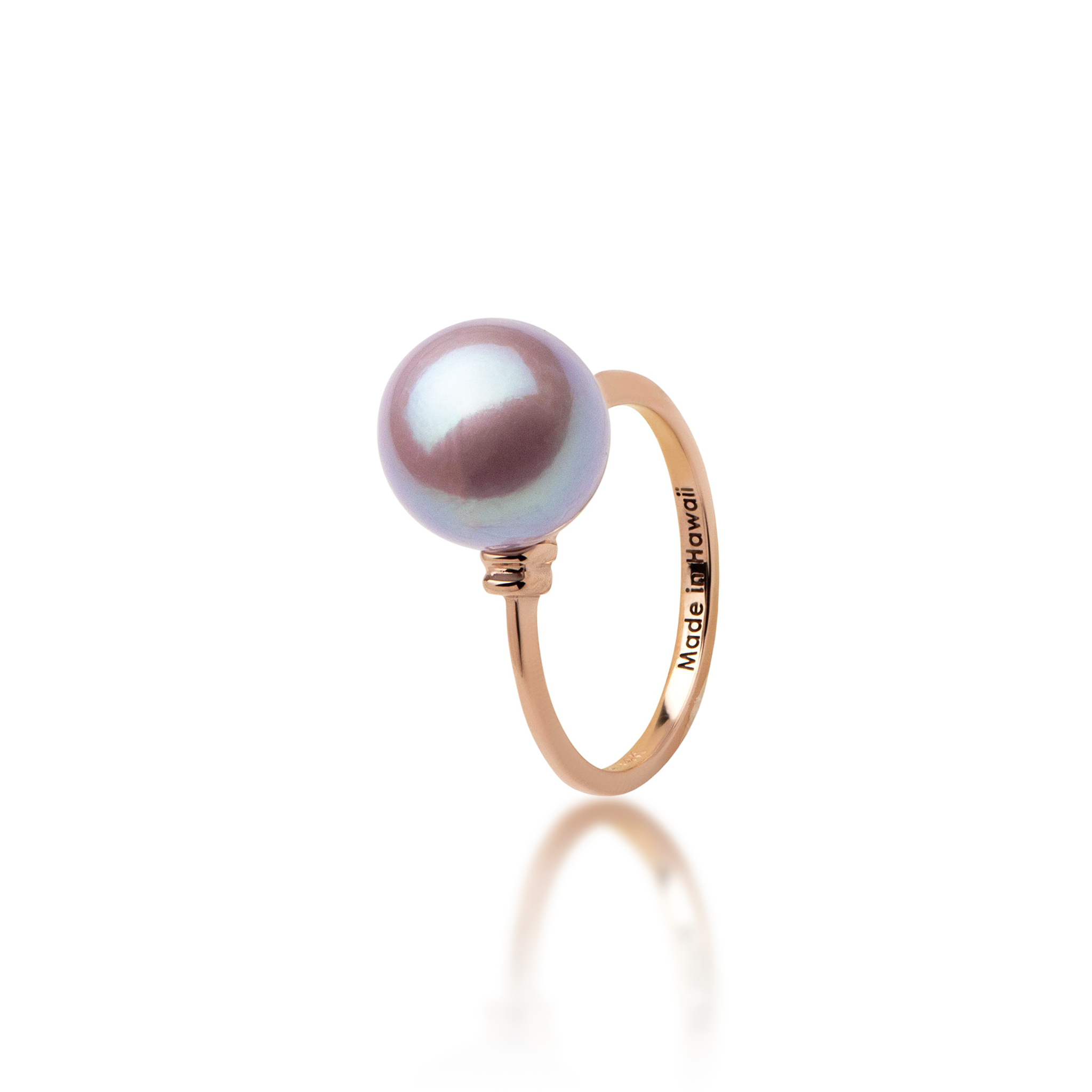 Lilac Freshwater Pearl Ring in Rose Gold - 10-11mm