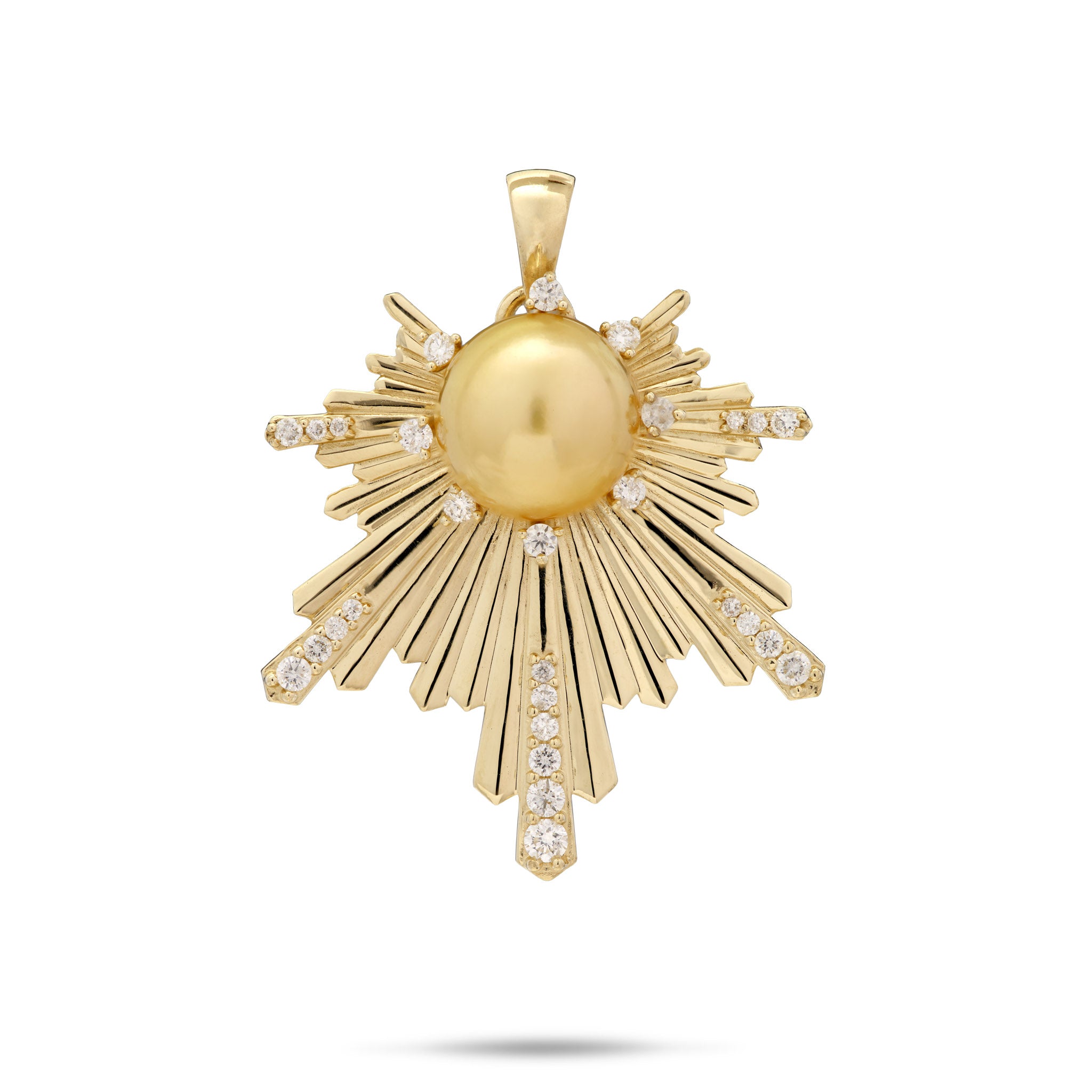 E Hoʻāla South Sea Gold Pearl Pendant in Gold with Diamonds - 27mm