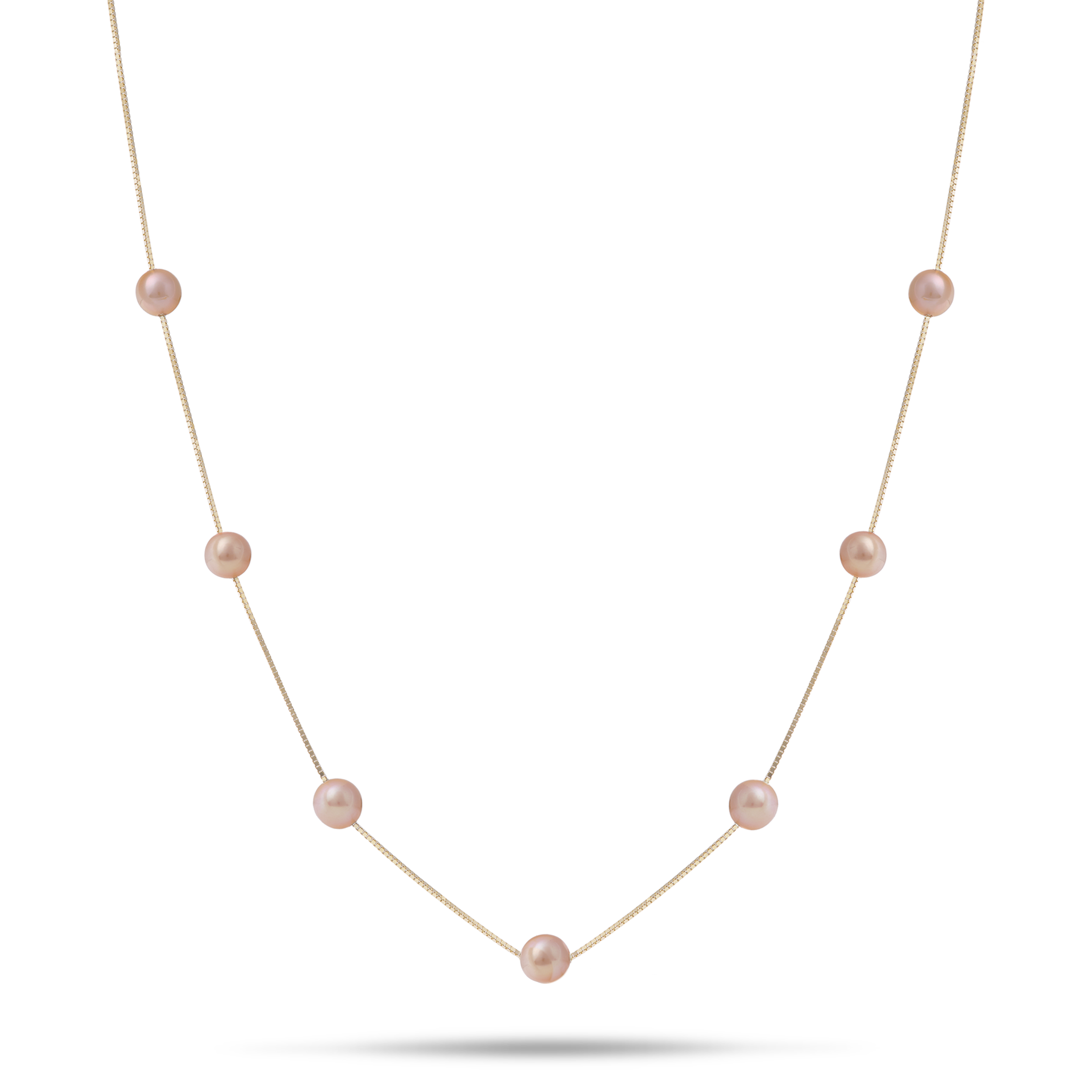 18" Freshwater Pearl Necklace in Gold - 5-6mm