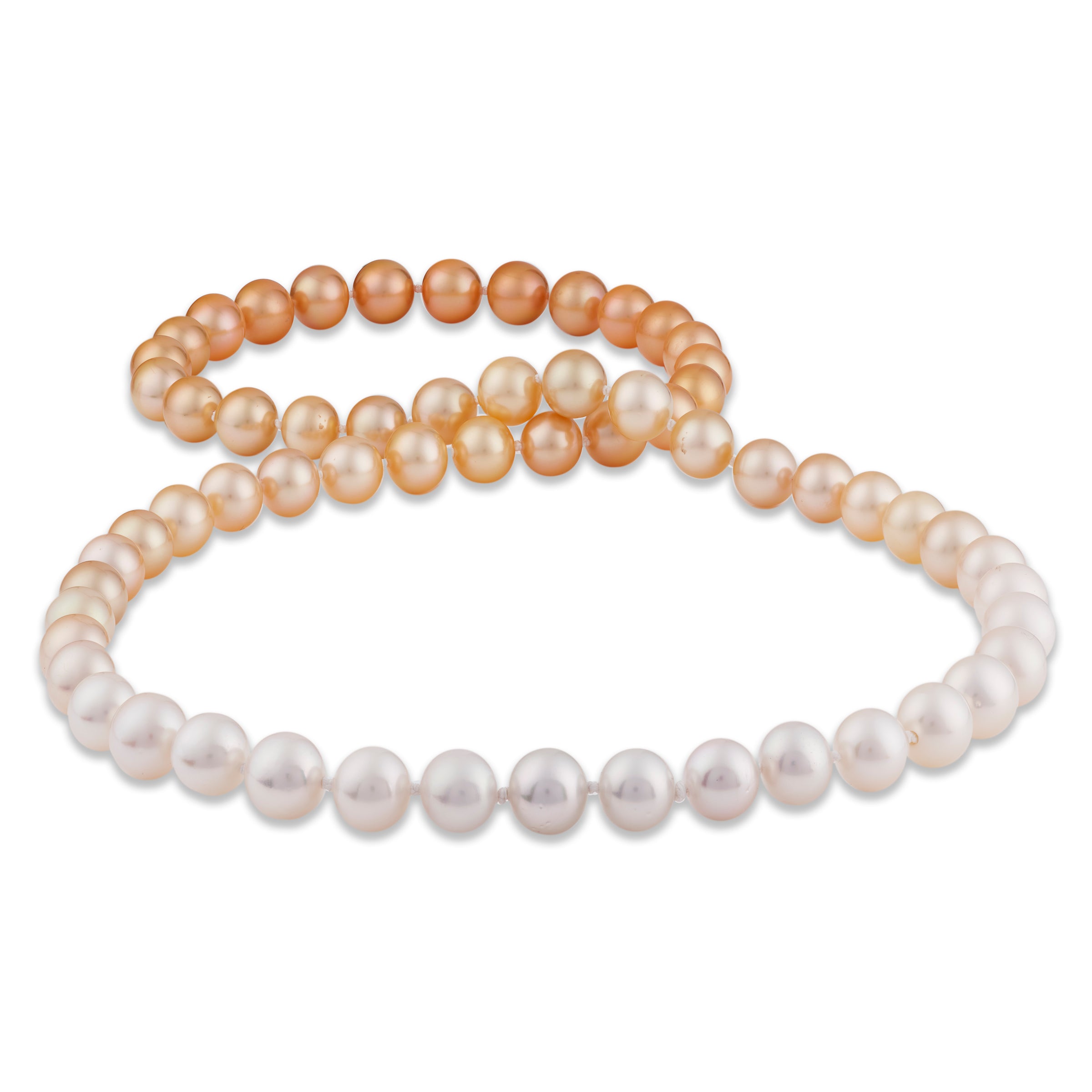 32" Ombre South Sea White and South Sea Gold Pearl Strand - 11-12mm