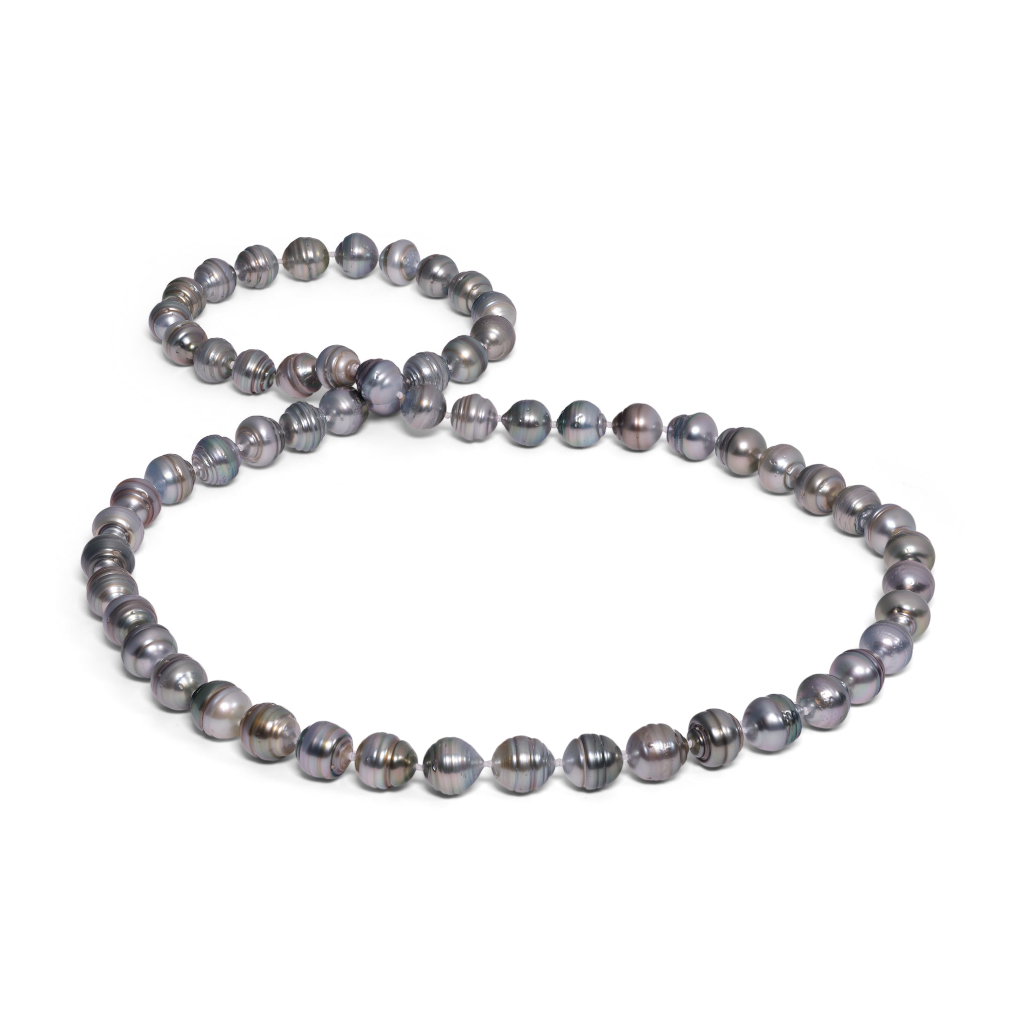 30" Circle Tahitian Black Pearl Strand - 10-12mm