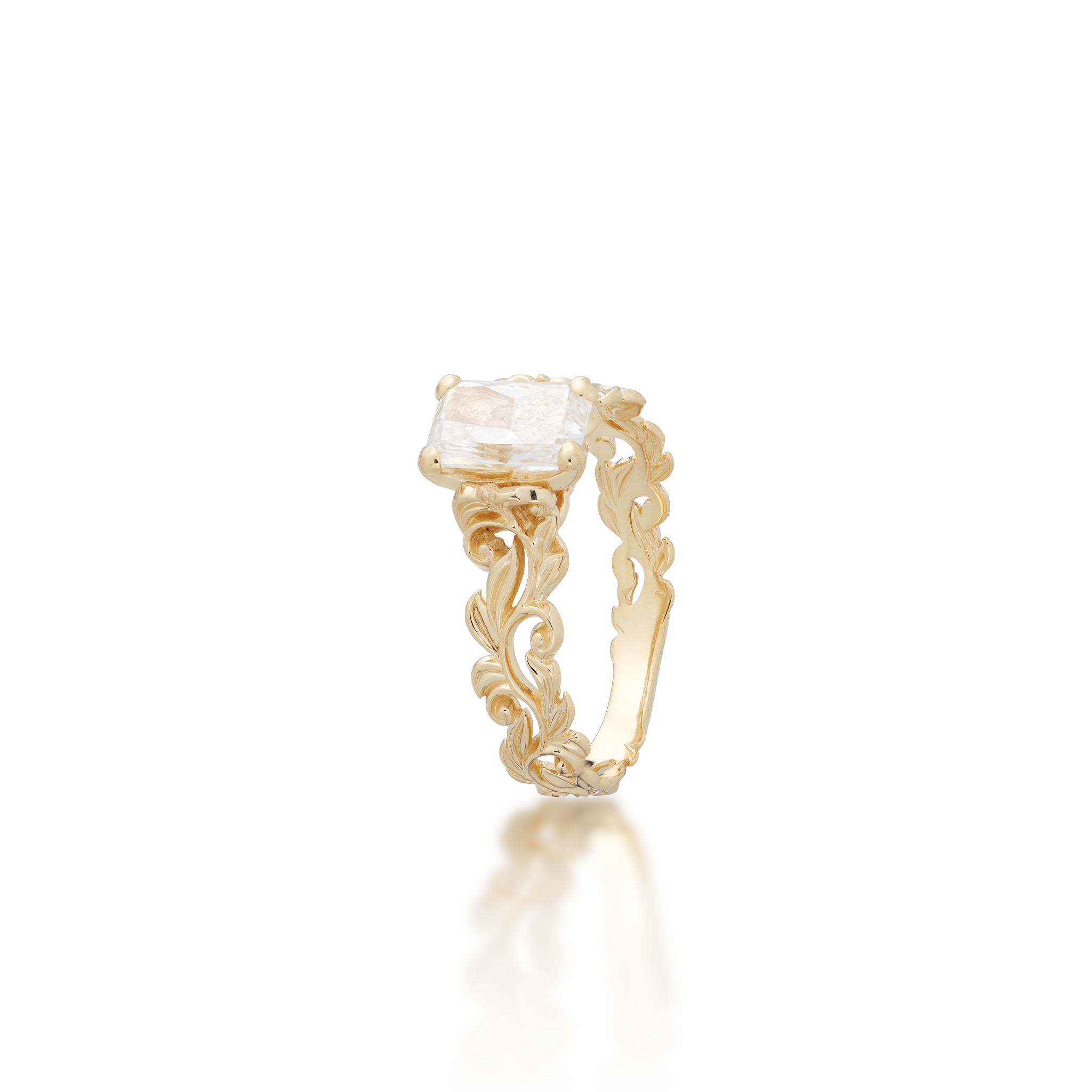 Living Heirloom Solitaire Lab Grown Diamond Engagement Ring in Gold