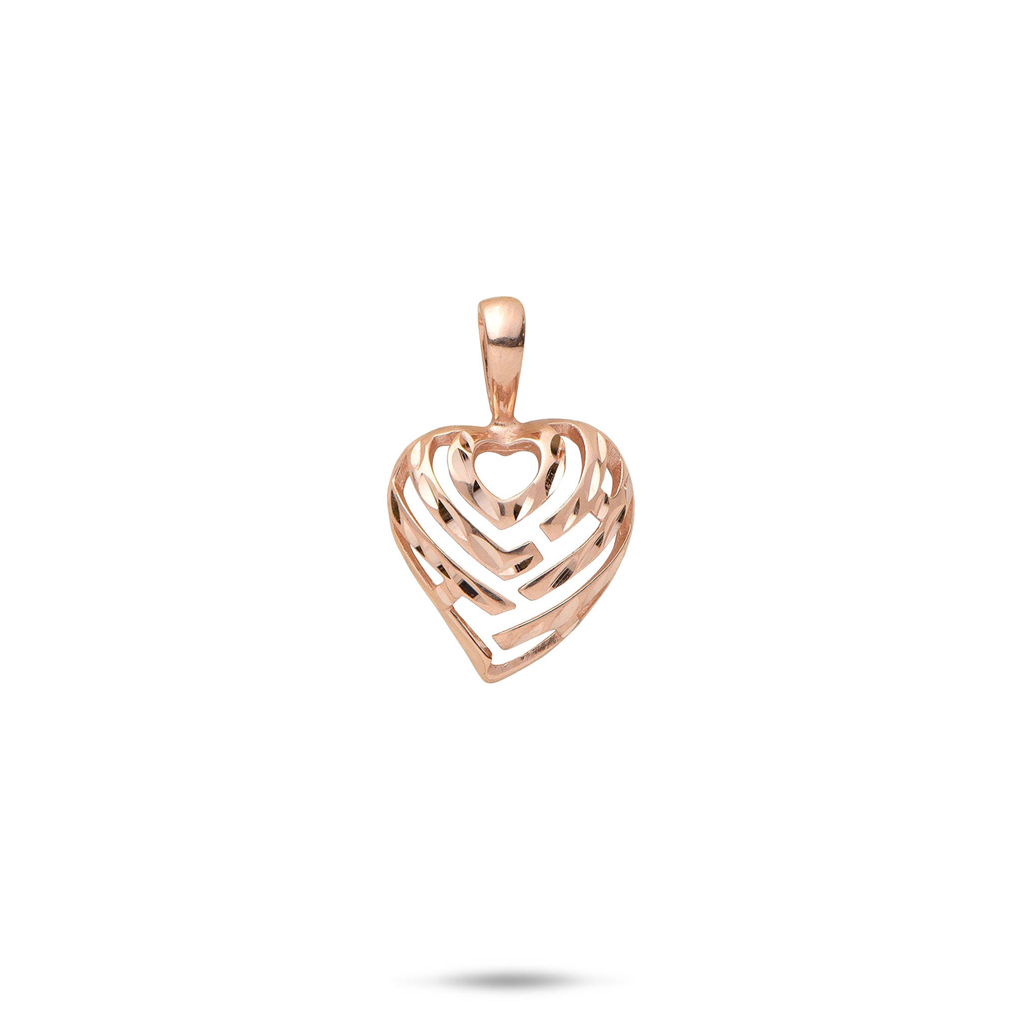 Aloha Heart Pendant in Rose Gold - 12mm