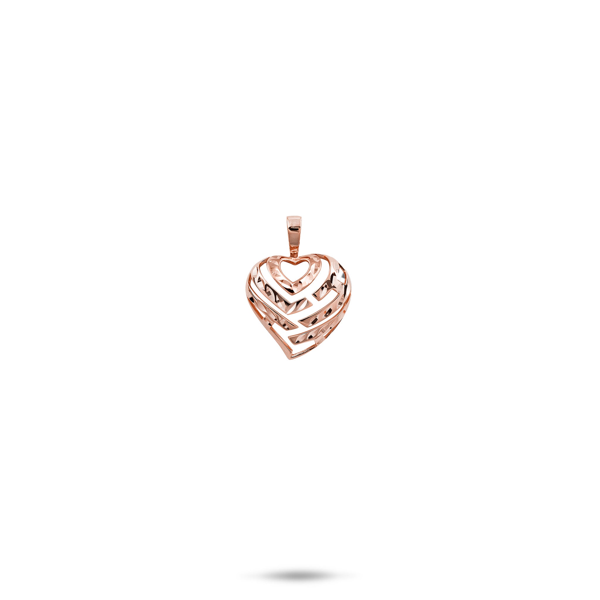 Aloha Heart Pendant in Rose Gold - 9mm