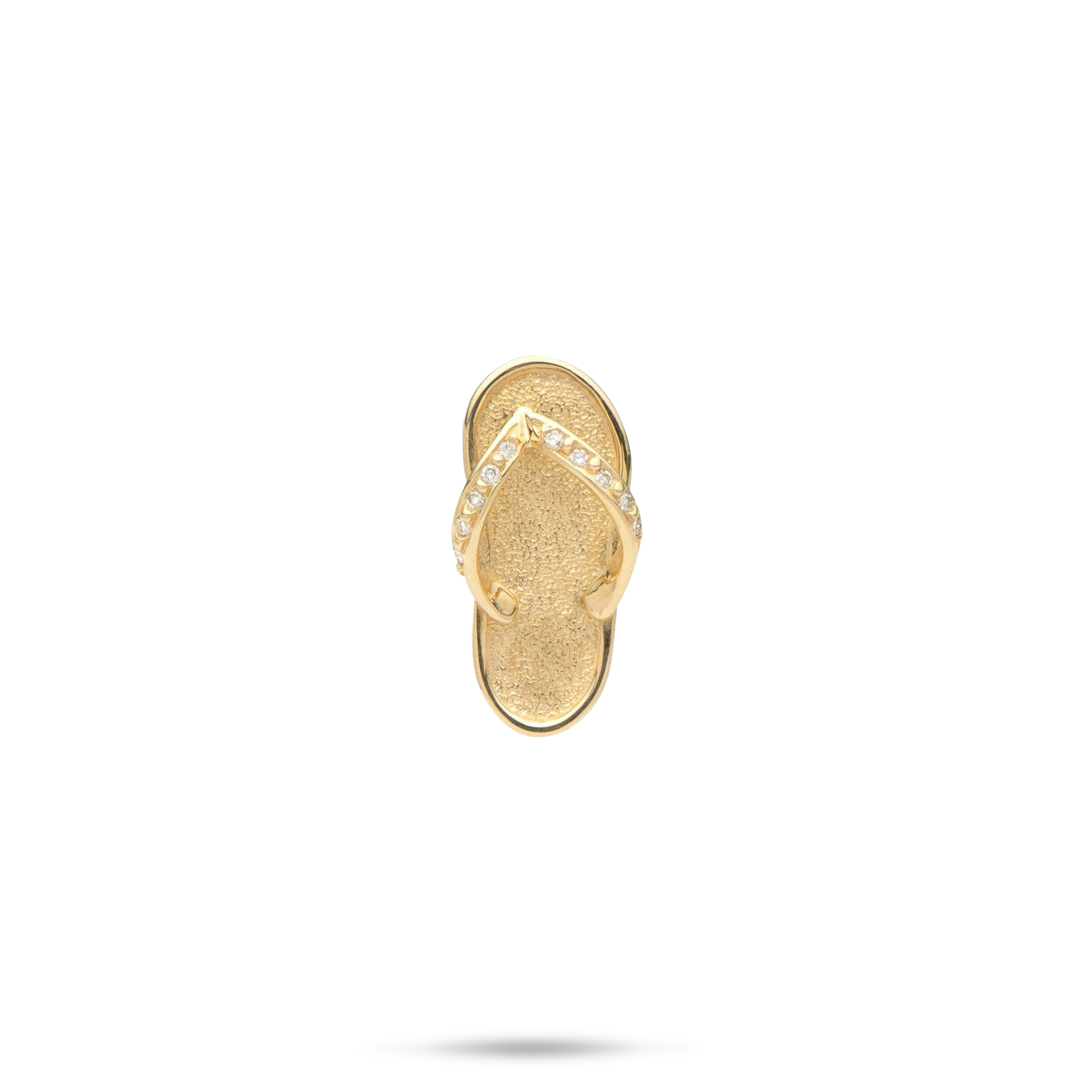 Slipper Pendant in Gold with Diamonds - 18mm