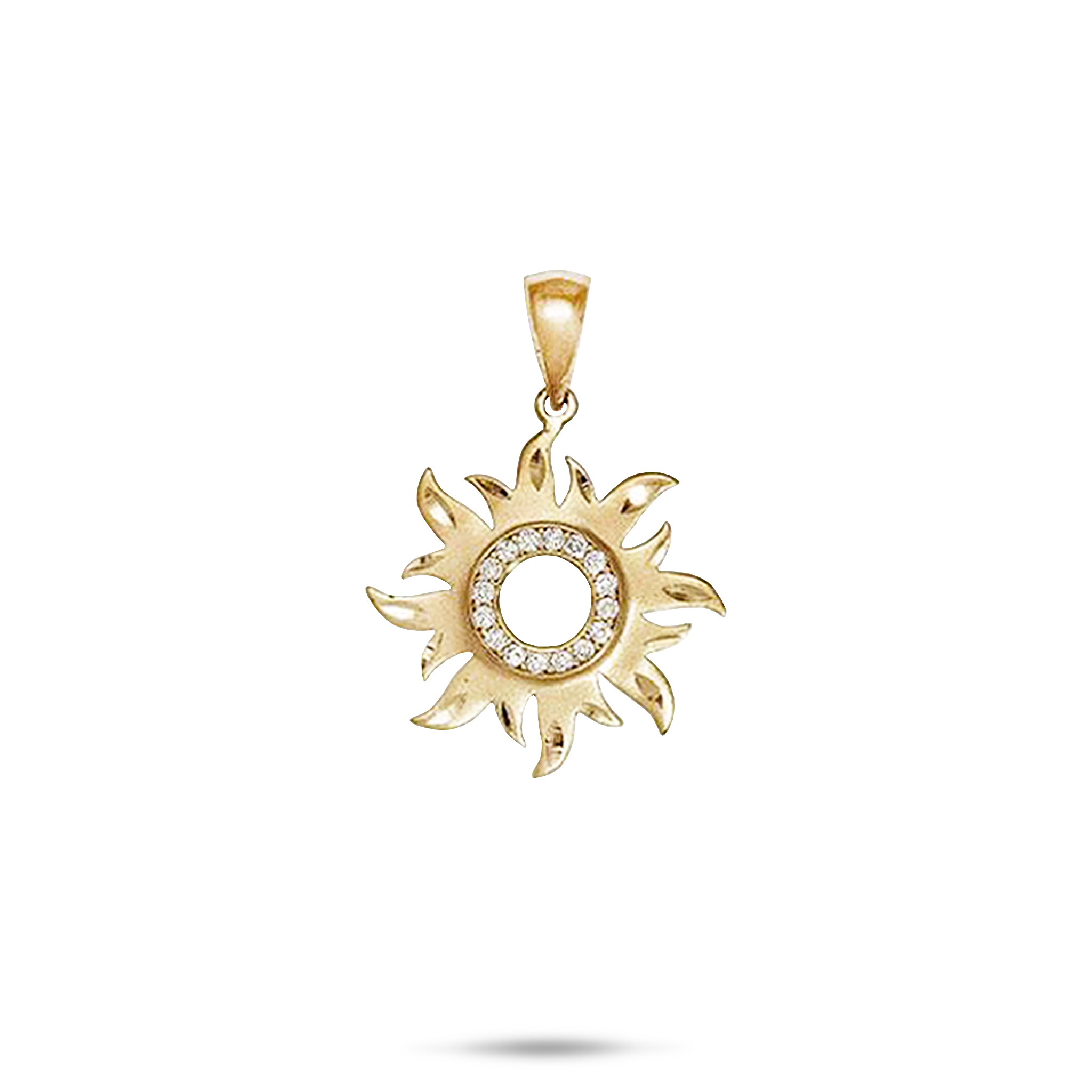 Sun Pendant in Gold with Diamonds - 17mm