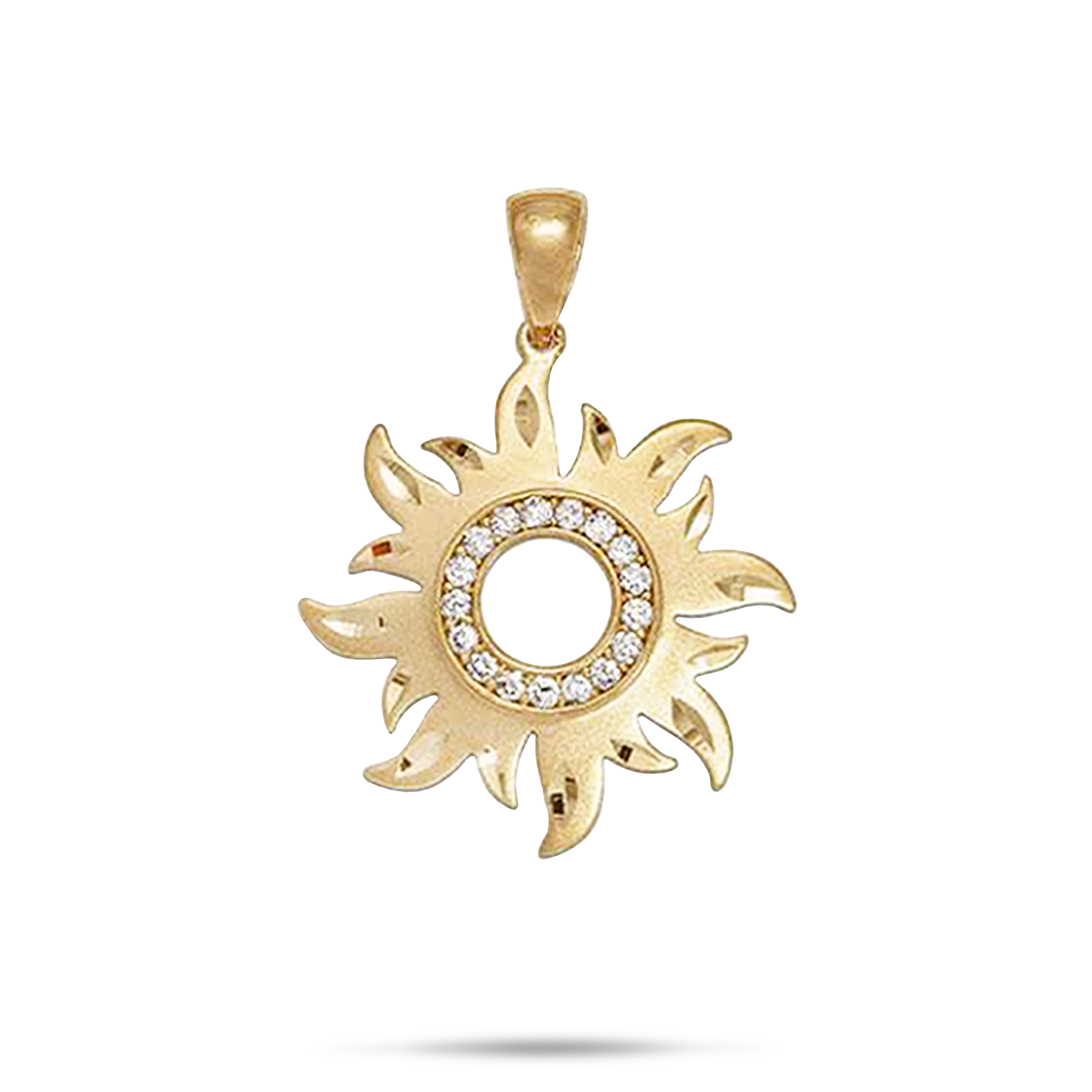 Sun Pendant in Gold with Diamonds - 24mm