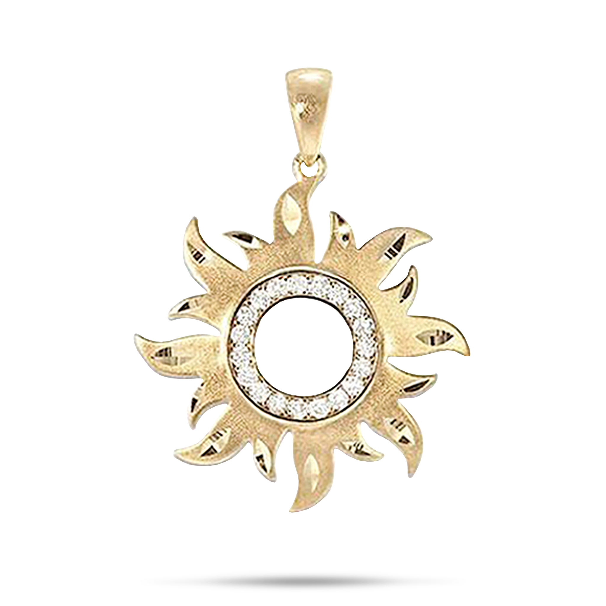 Sun Pendant in Gold with Diamonds - 29mm