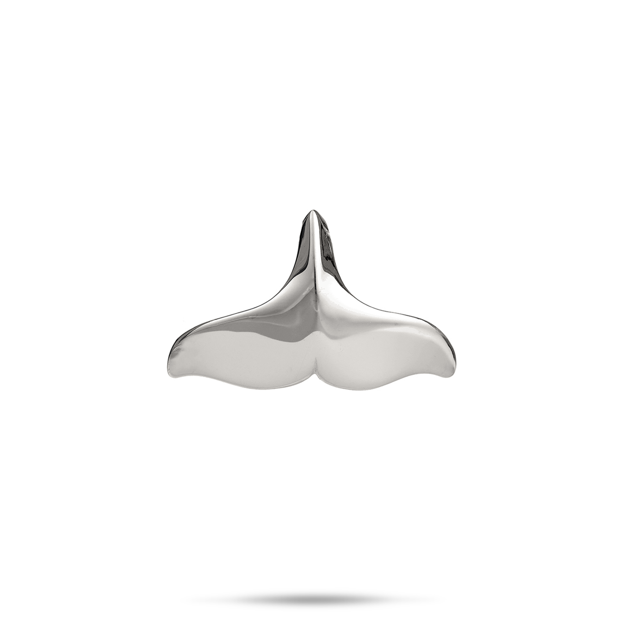 Whale Tail Pendant in White Gold - 23mm