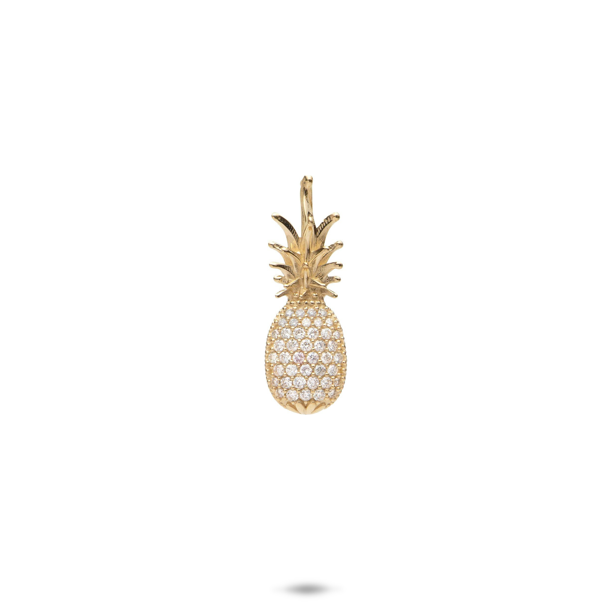 Pineapple Pendant in Gold with Diamonds - 20mm