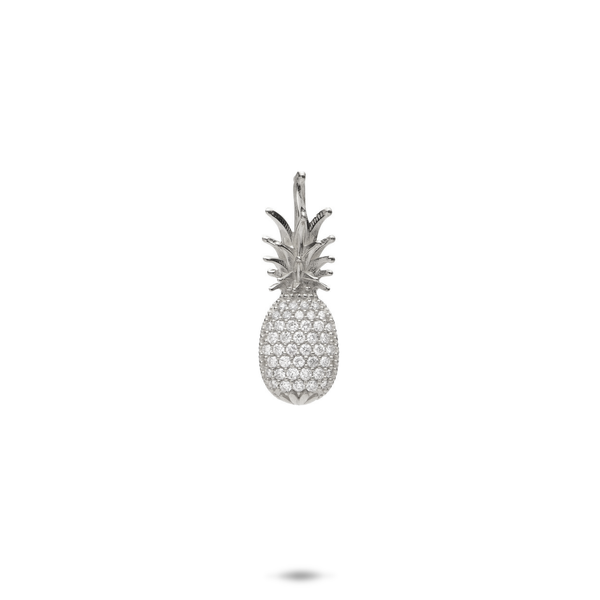 Pineapple Pendant in White Gold with Diamonds- 20mm