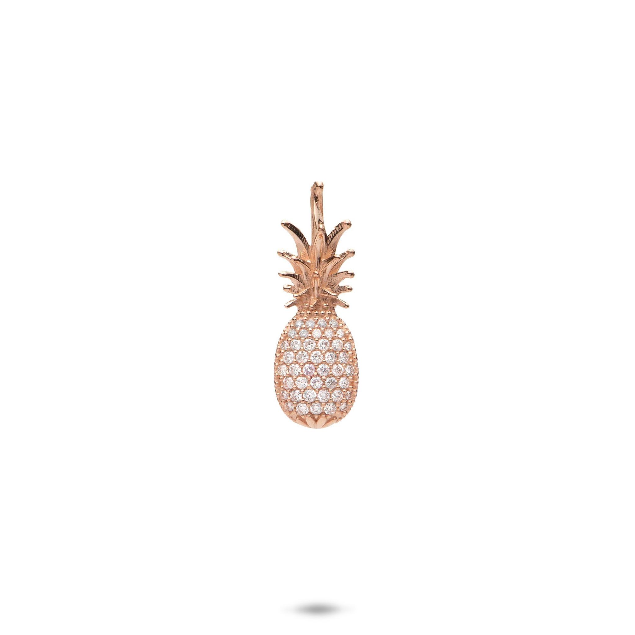 Pineapple Pendant in Rose Gold with Diamonds - 20mm