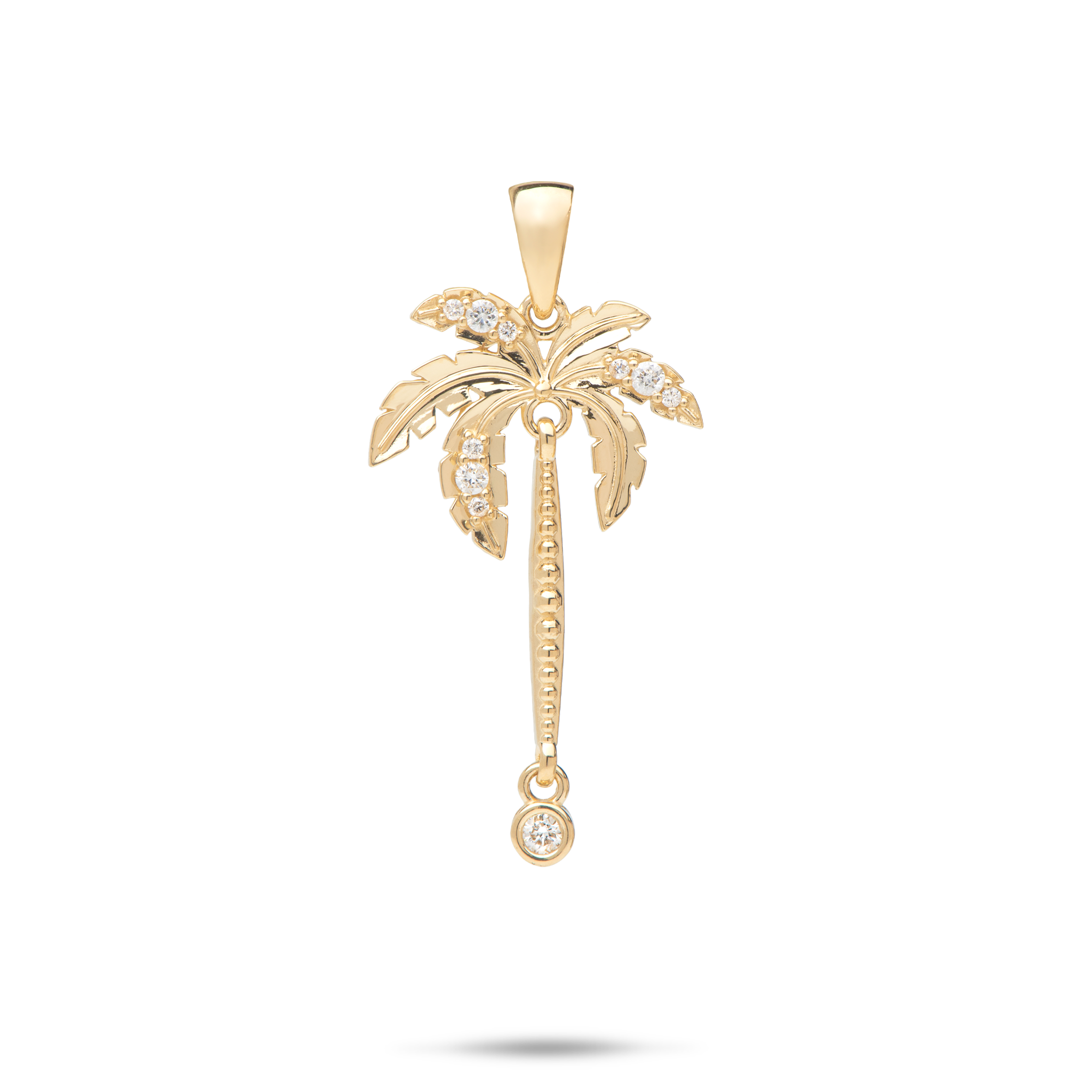 Paradise Palms - Palm Tree Pendant in Gold with Diamonds - 28mm