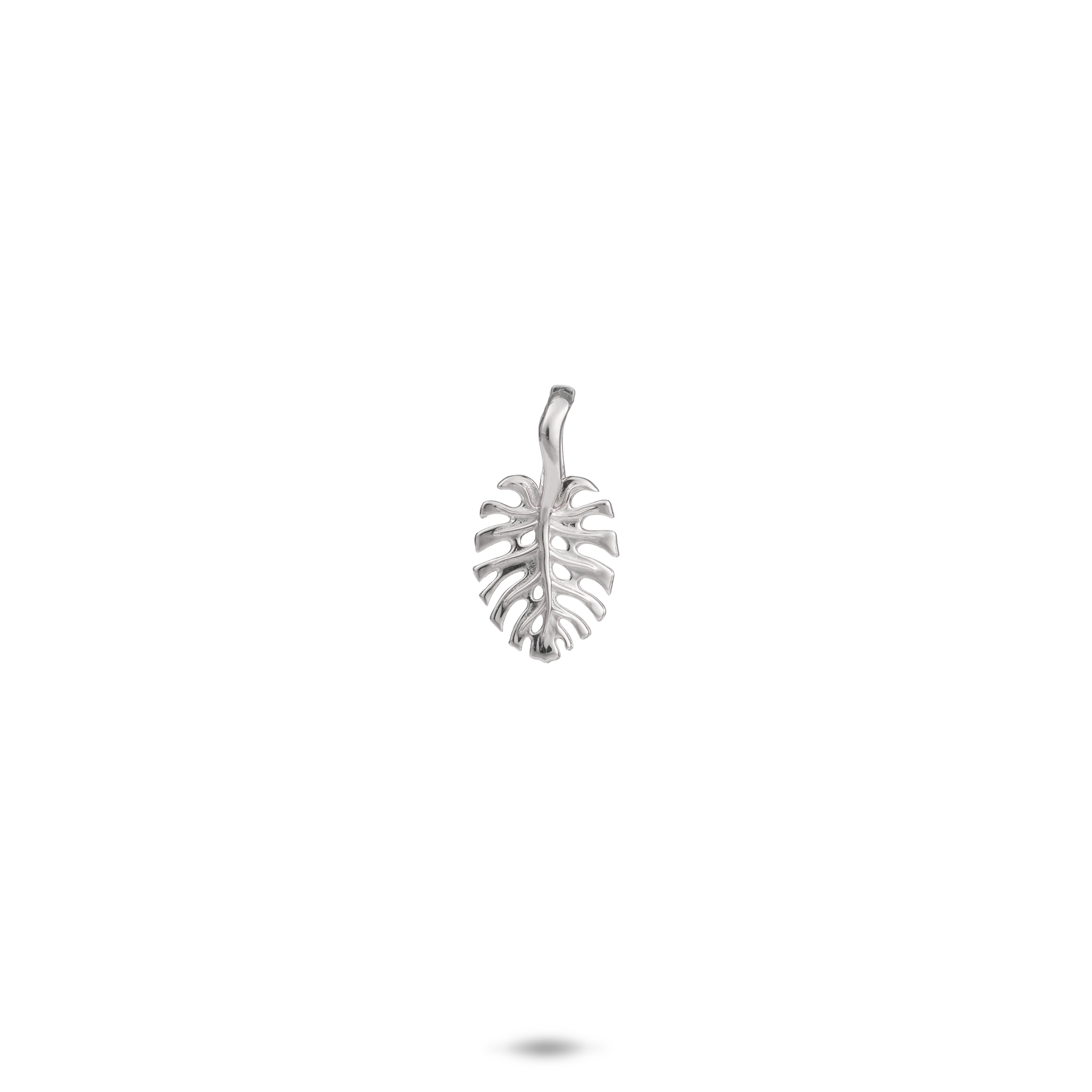 Monstera Pendant in White Gold - 13.5mm