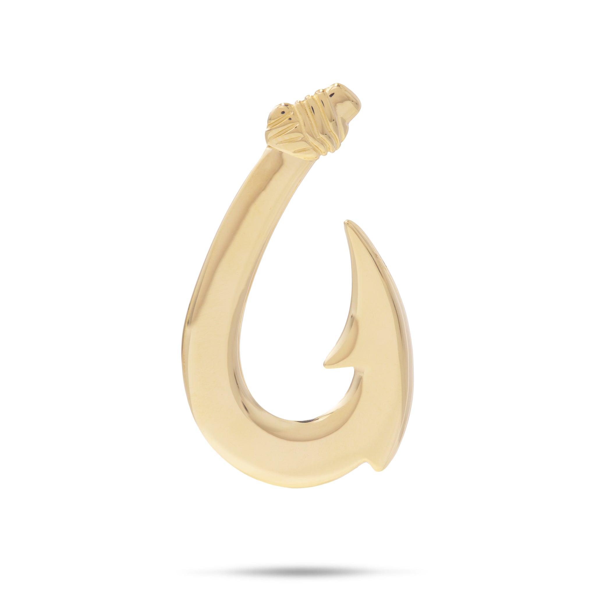 Fish Hook Pendant in Gold - 35mm