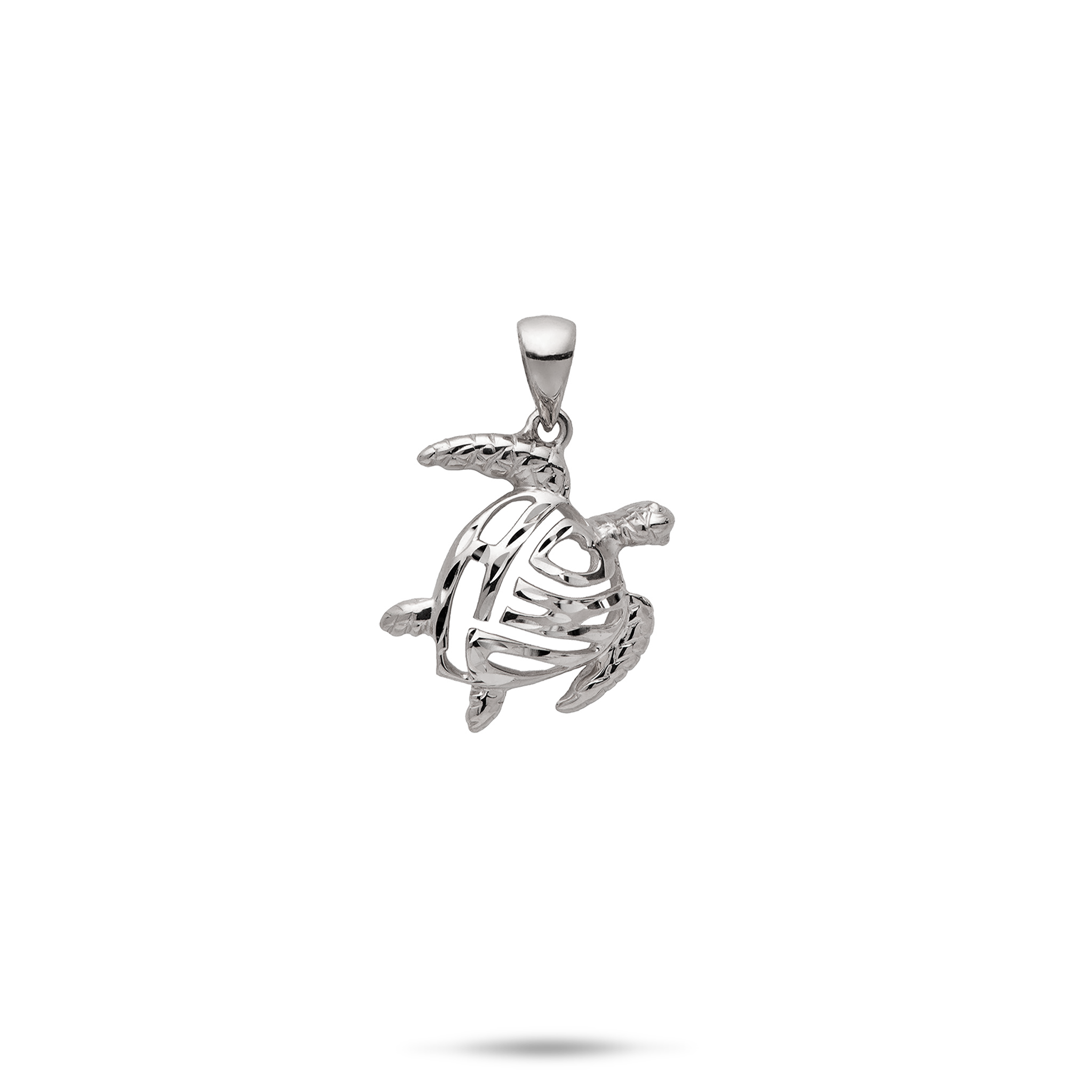Honu Pendant in White Gold - 15mm