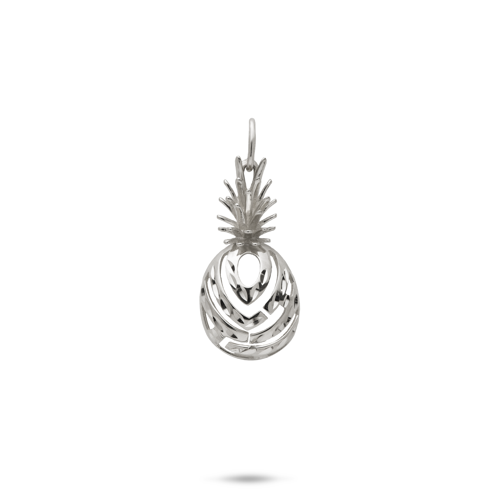 Aloha Pineapple Pendant in White Gold