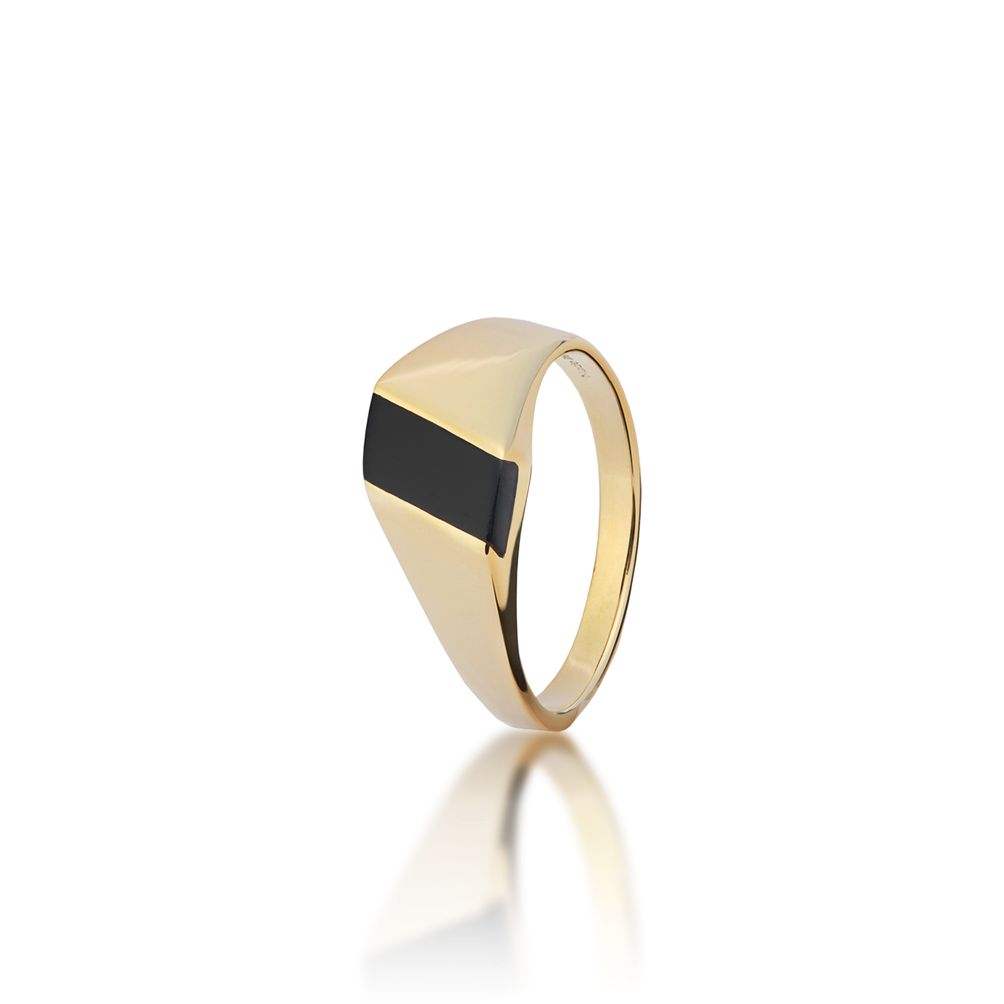Asymmetrical Hawaiian Black Coral Ring in Gold