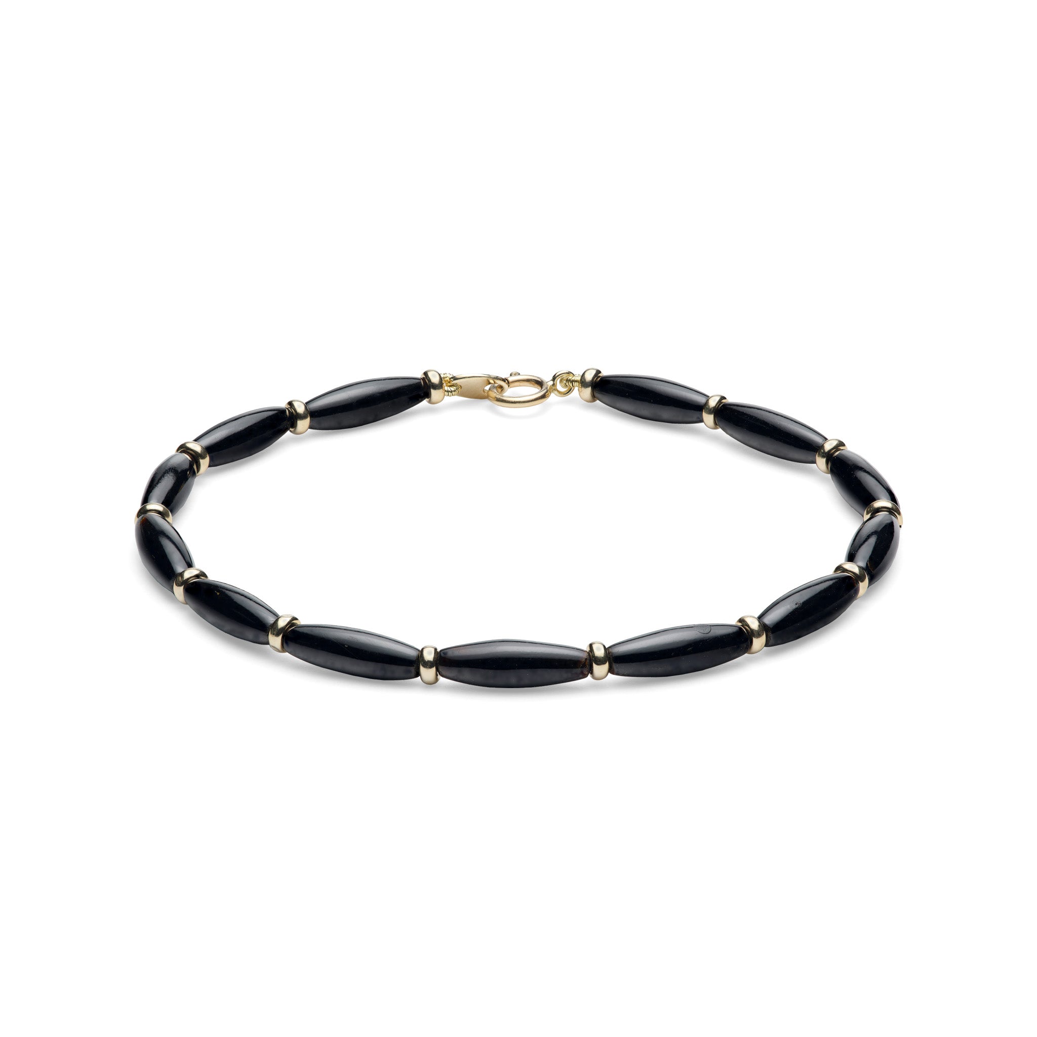 Black Coral Bracelet in Gold
