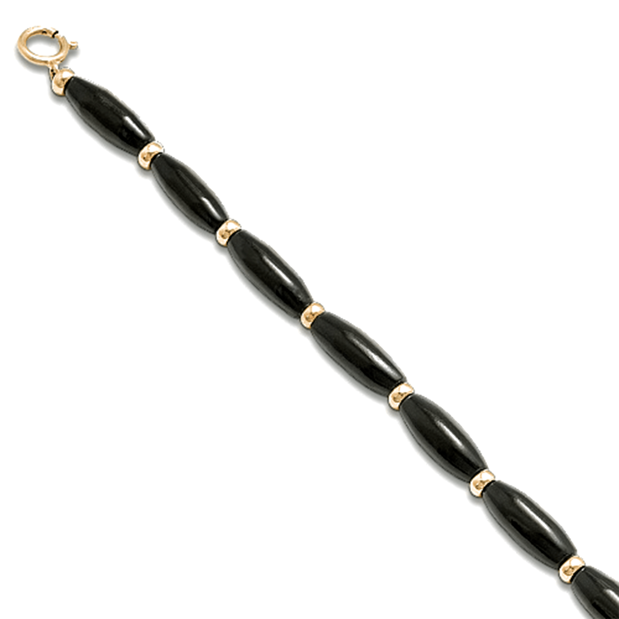 Black Coral Bracelet in Gold - Size 7-7.5"
