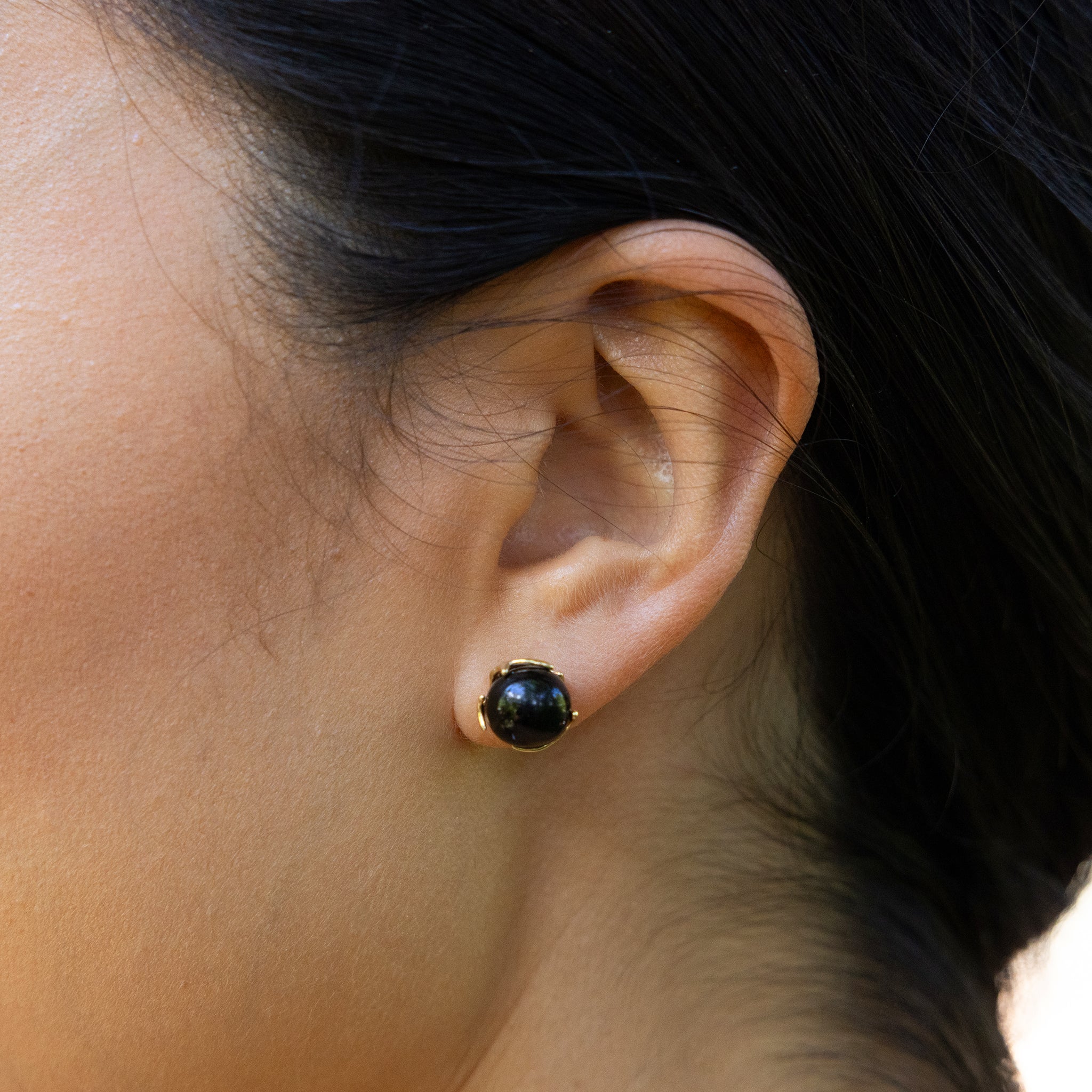 Heritage Black Coral Earrings in Gold