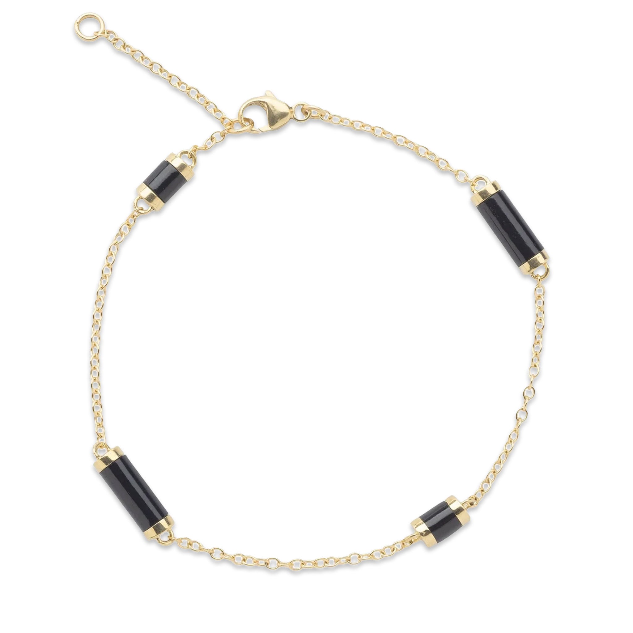 海物語 パワーストーン Kujiluck Bracelet ブラック/ゴールド Ocean Chimes Black Coral Bracelet in Gold