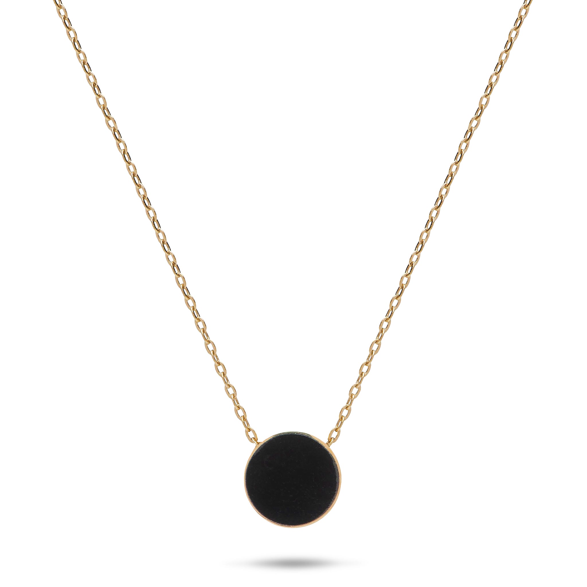 Eclipse Flipside Black Coral & Mother of Pearl Necklace in Gold