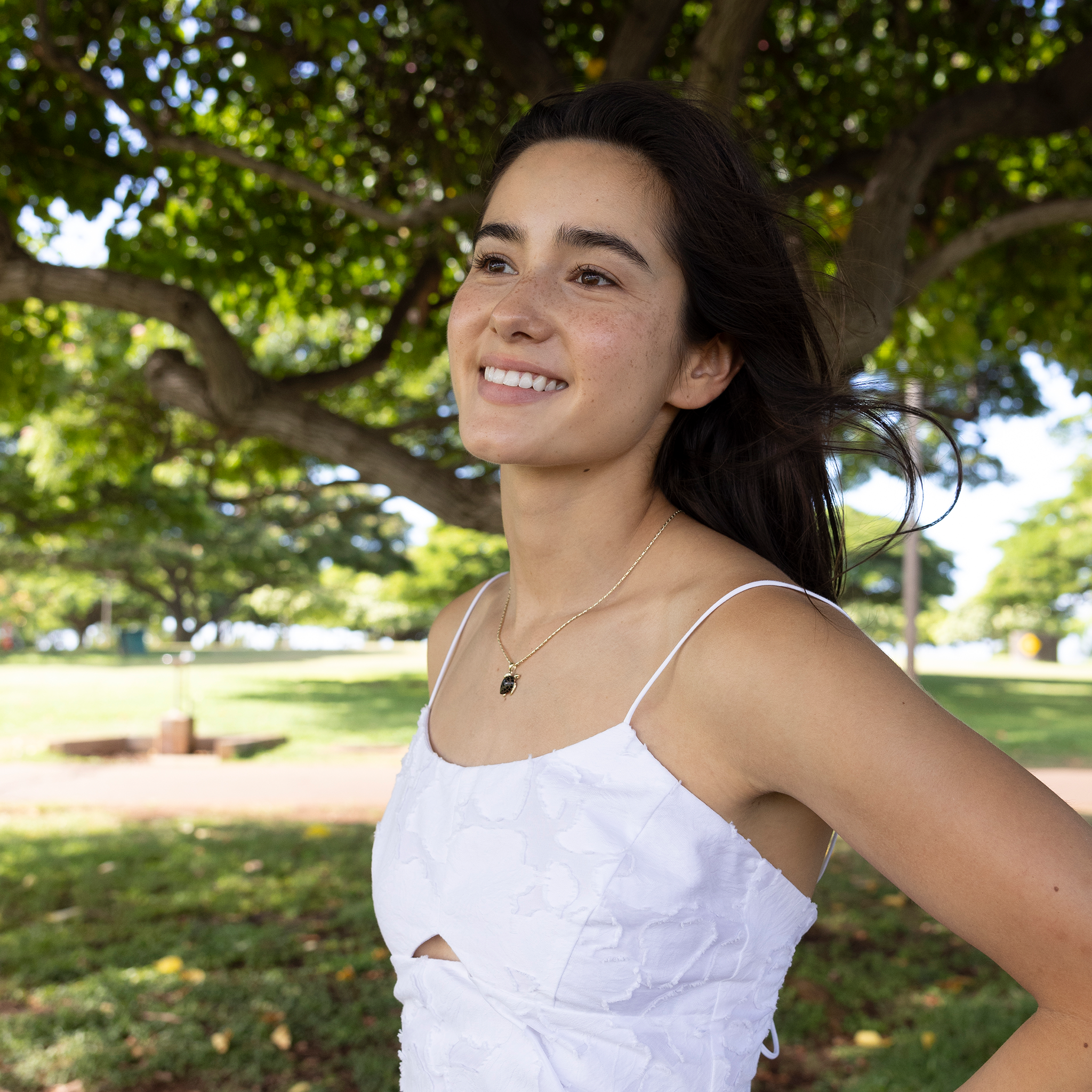 Honu Black Coral Pendant in Gold - 15mm