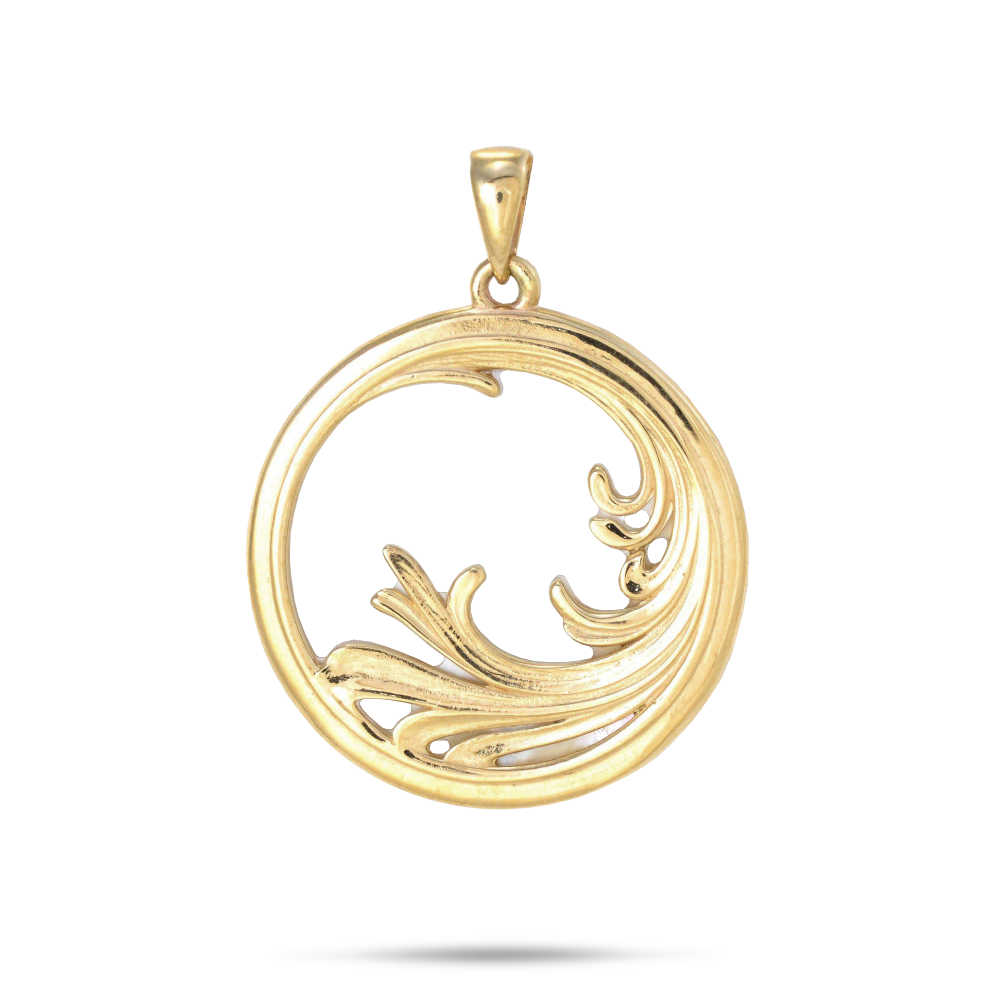 Nalu Splash Mother of Pearl Pendant in Gold - 27mm