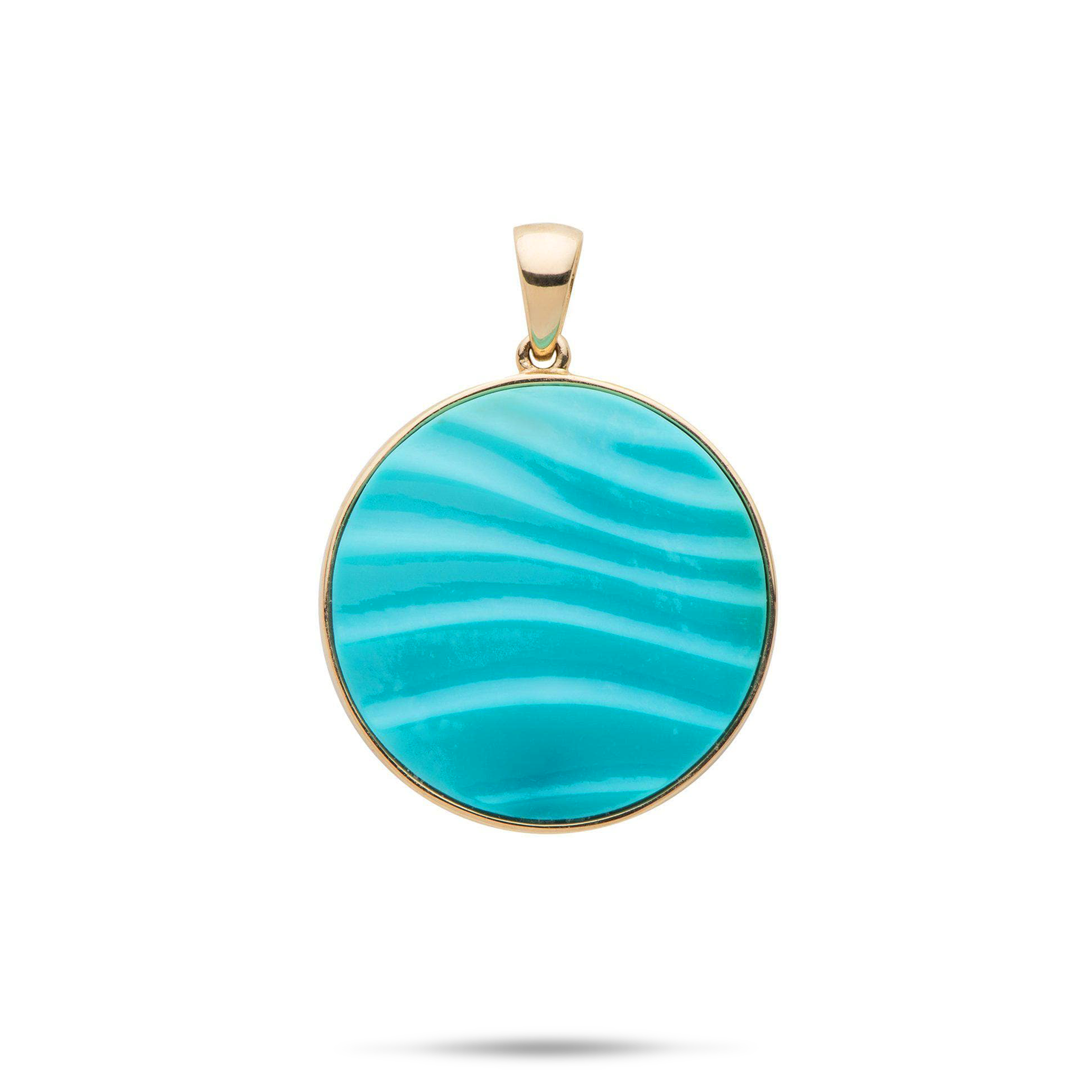 Ocean Sand Turquoise Pendant in Gold - 22mm