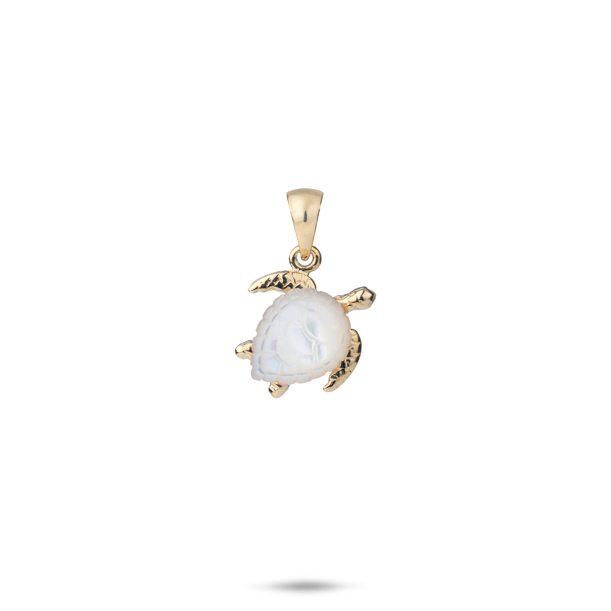 Honu Mother of Pearl Pendant in Gold - 11mm
