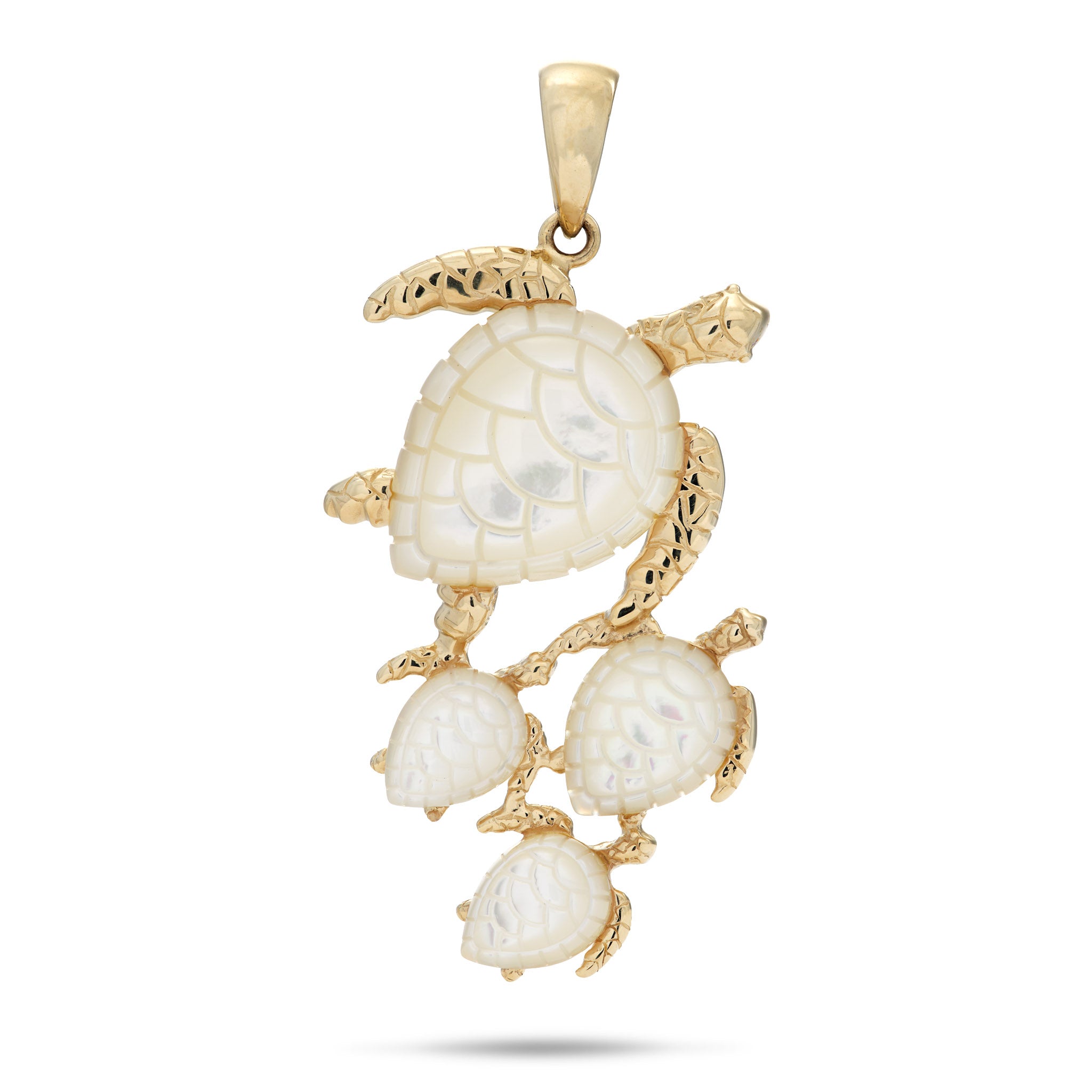 Honu Mother of Pearl Pendant in Gold - 36mm
