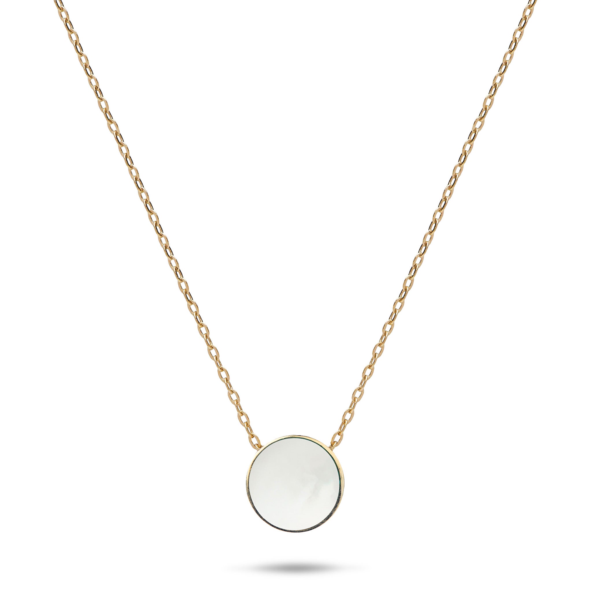 16-18" Adjustable Eclipse Flipside Turquoise & Mother of Pearl Necklace in Gold - 9mm