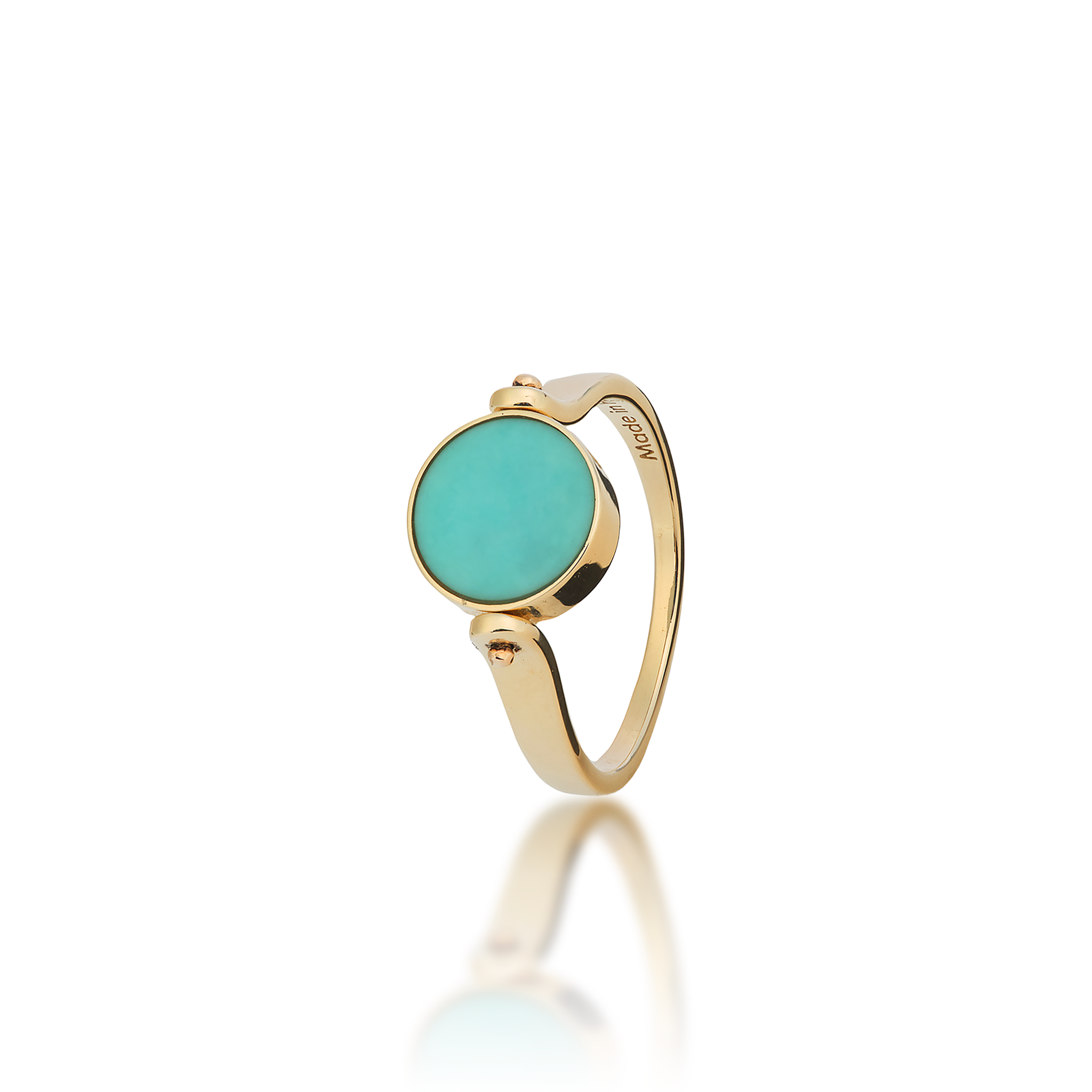 Eclipse Flipside Turquoise & Mother of Pearl Ring in Gold - 9mm
