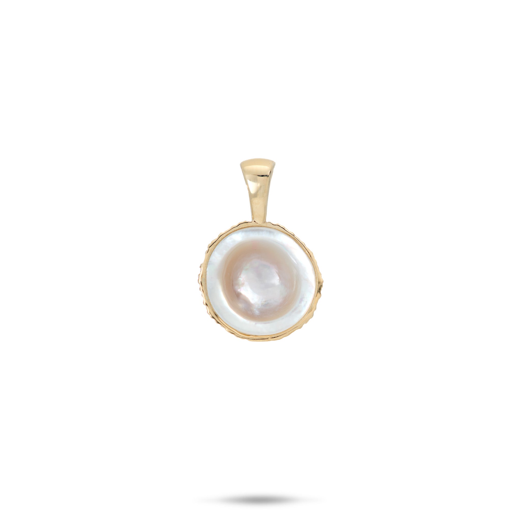 Coconut Mother of Pearl Pendant in Yellow Gold - 12mm