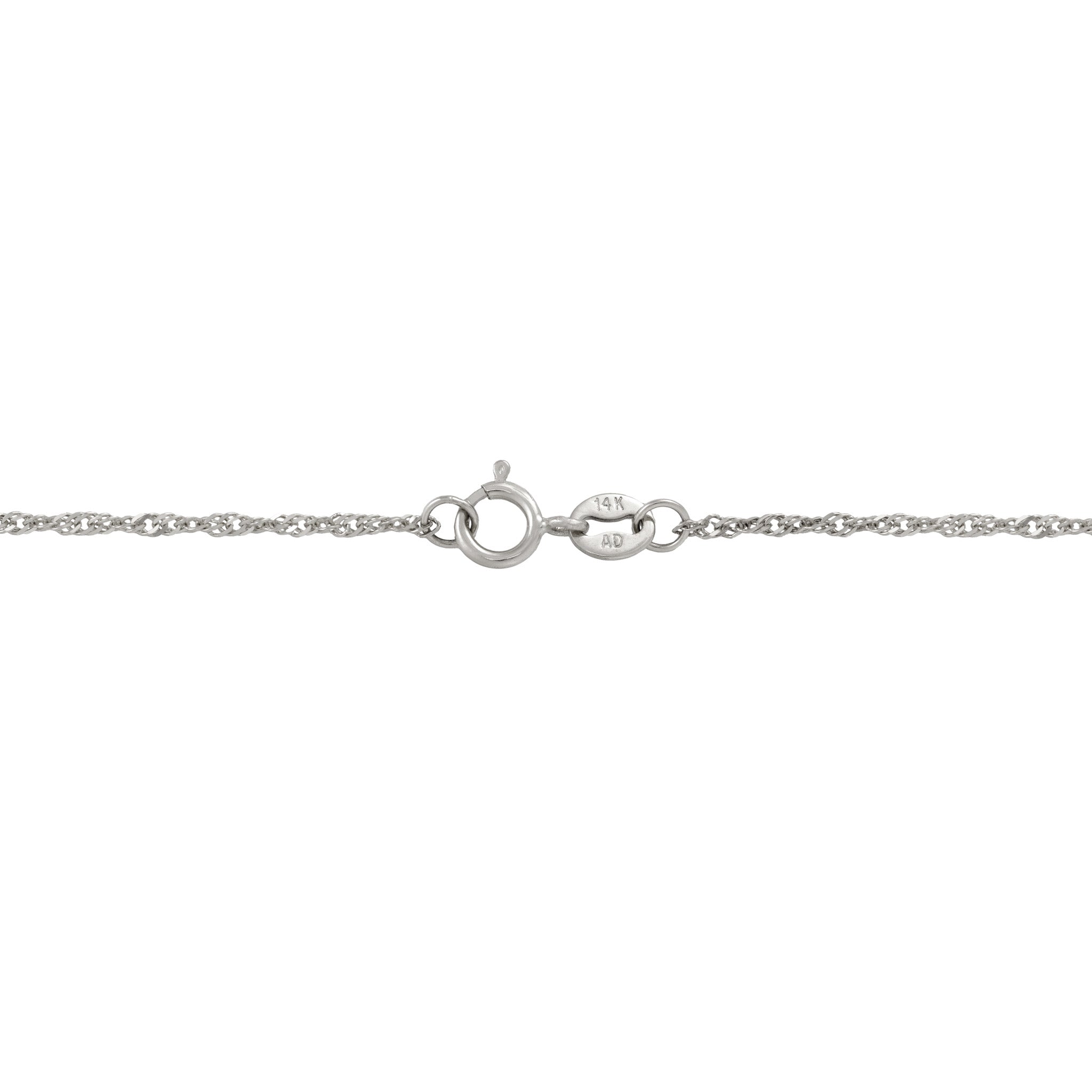 1.0mm Singapore Chain in White Gold