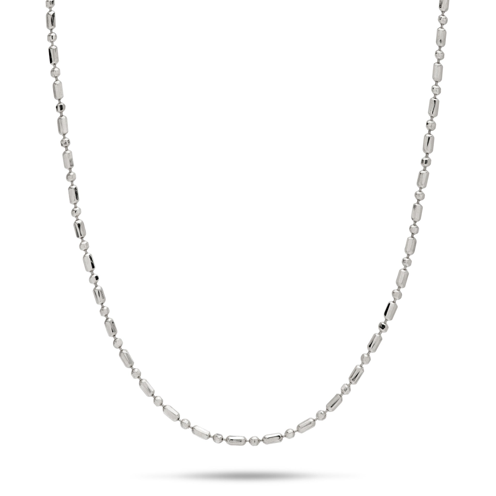1.0mm Bar Ball Chain in 14k White Gold