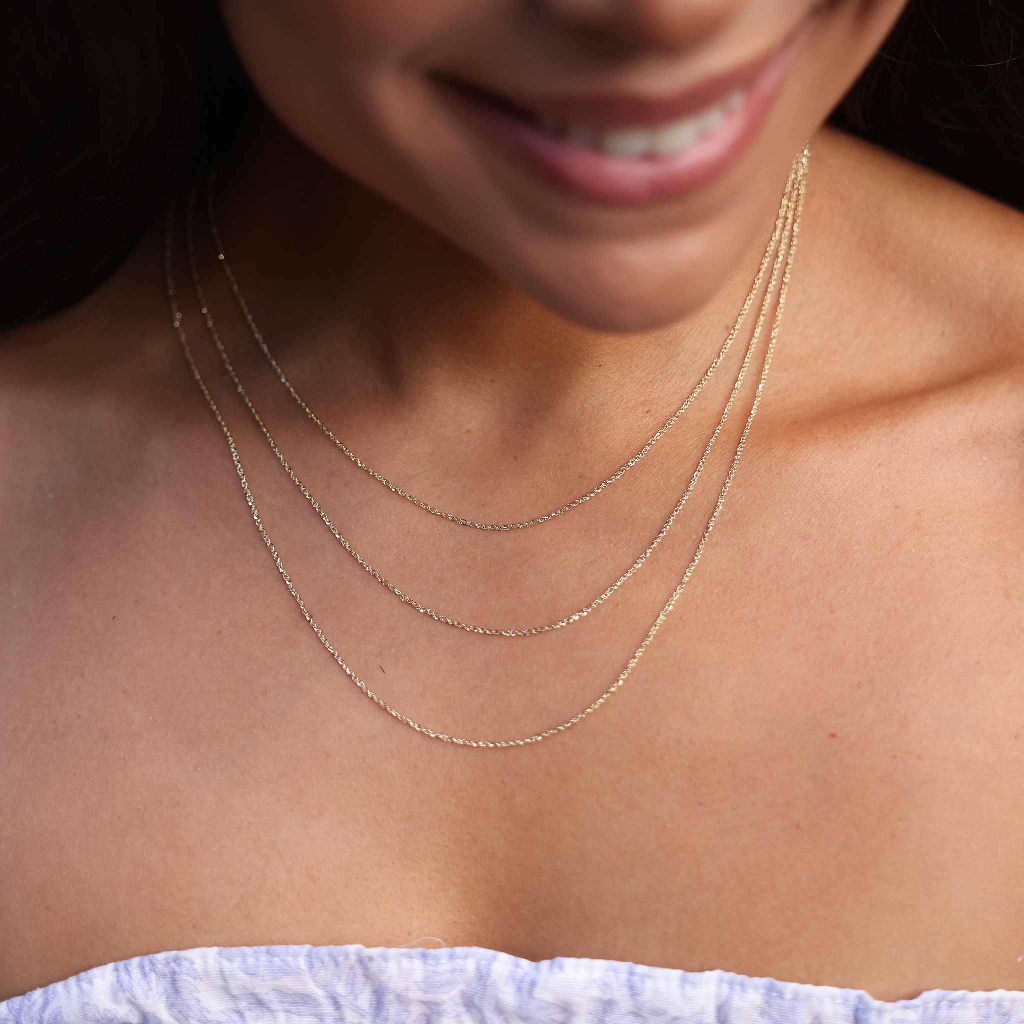 0.8mm Baby Rope Chain in Gold