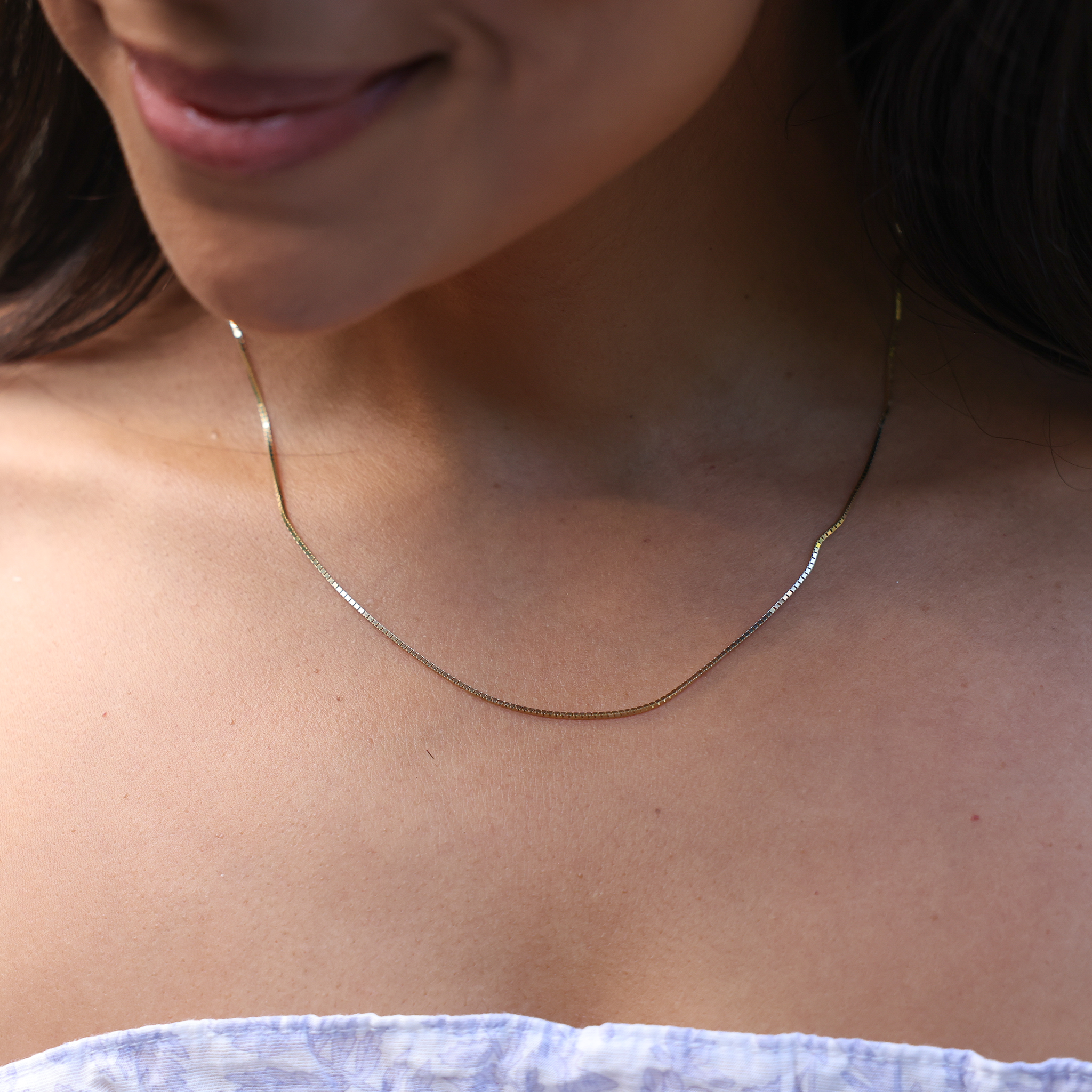 1.0mm Box Chain in Gold