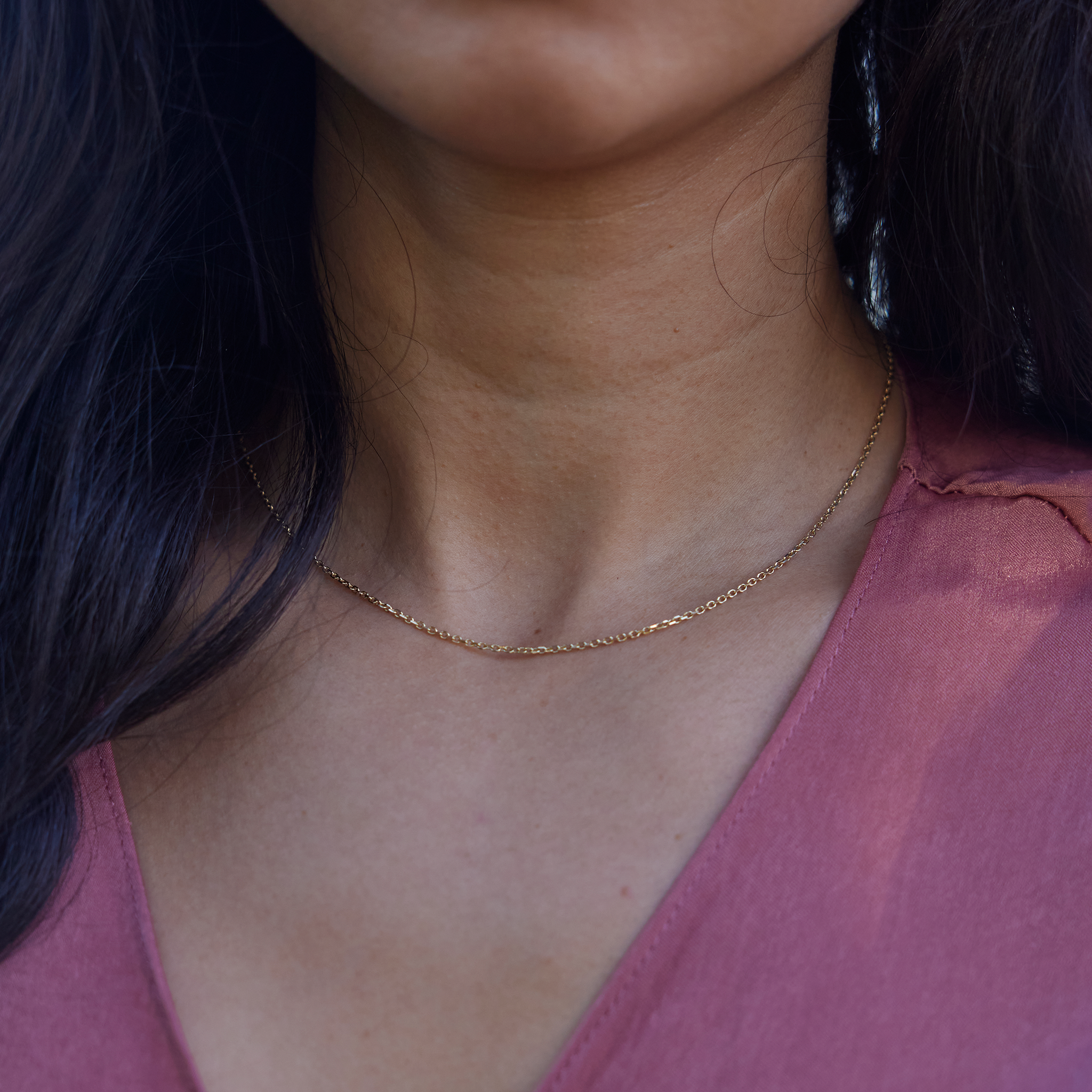 24" Adjustable 1.0mm Cable Chain in Gold