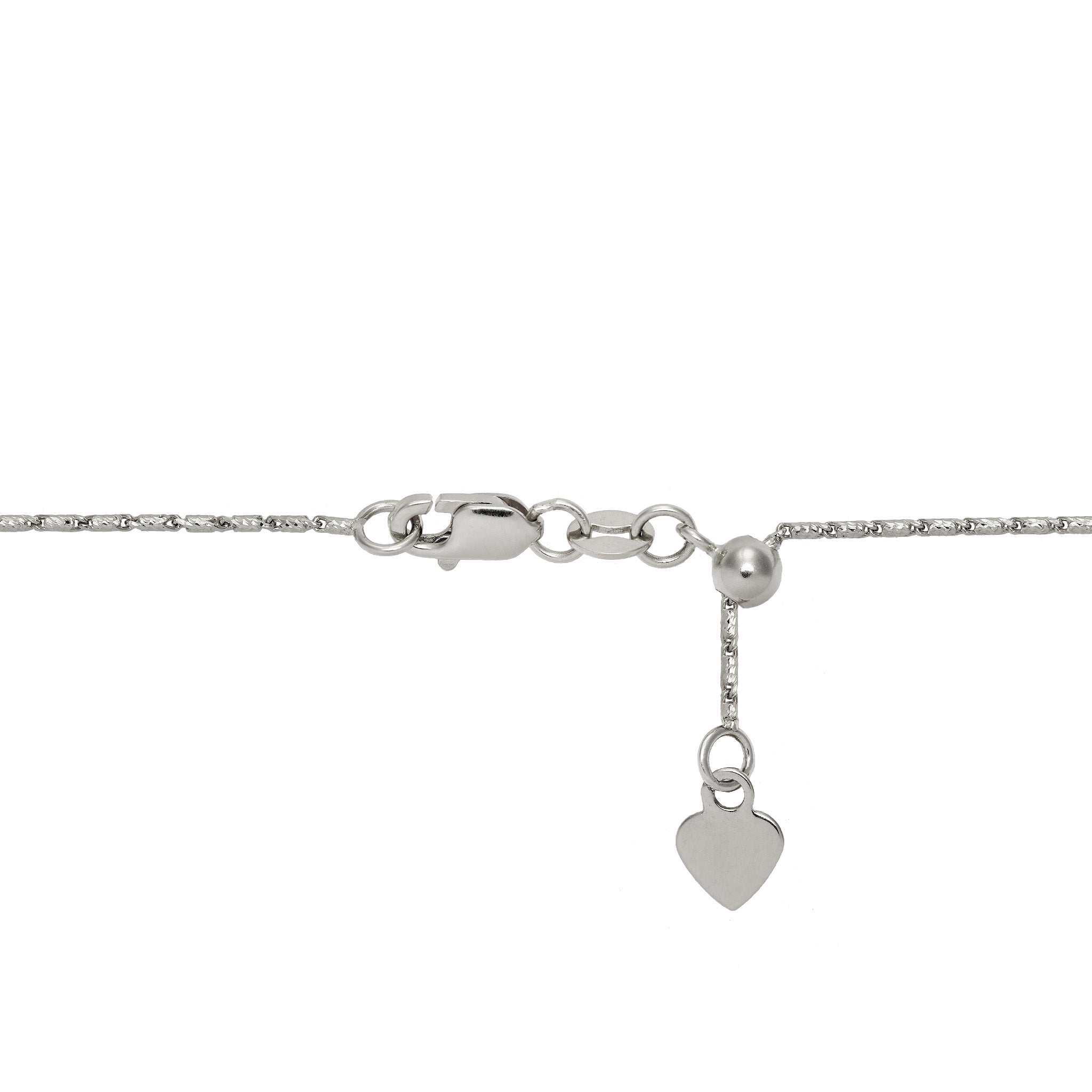 0.9mm Raso Chain in 14k White Gold with Lobster Claw Clasp and Adjustable Ball Mechanism