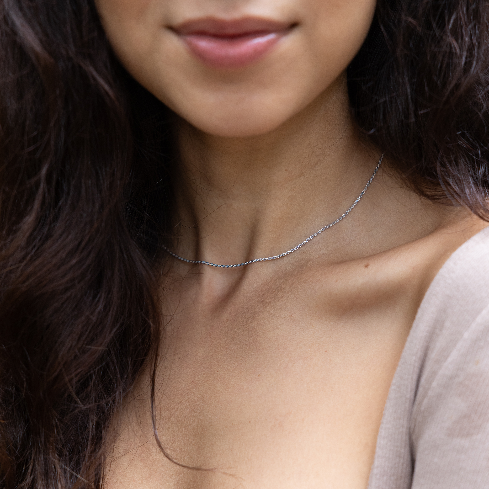 1.2mm Flex Rope Chain in White Gold