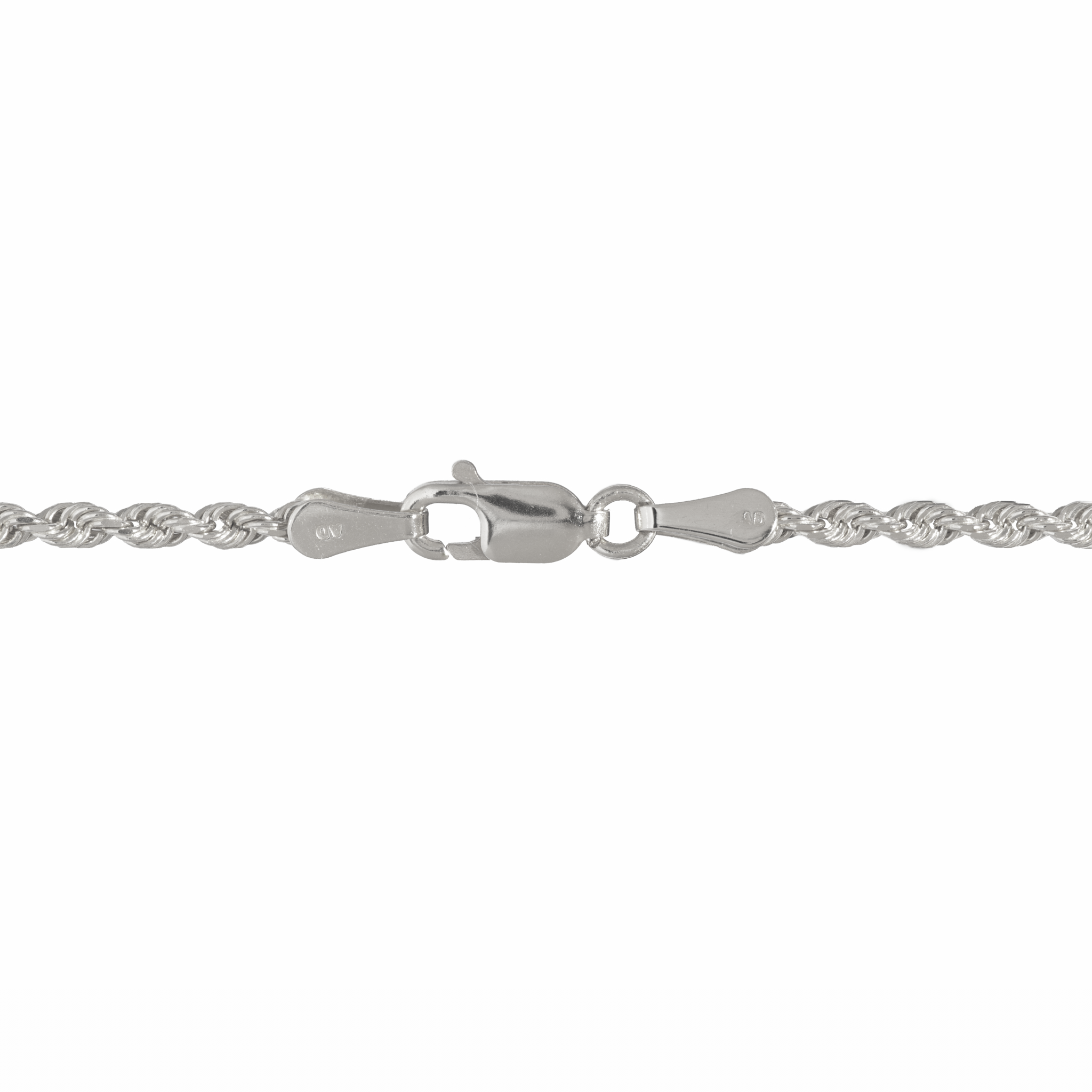 2.5mm Rope Chain in White Gold