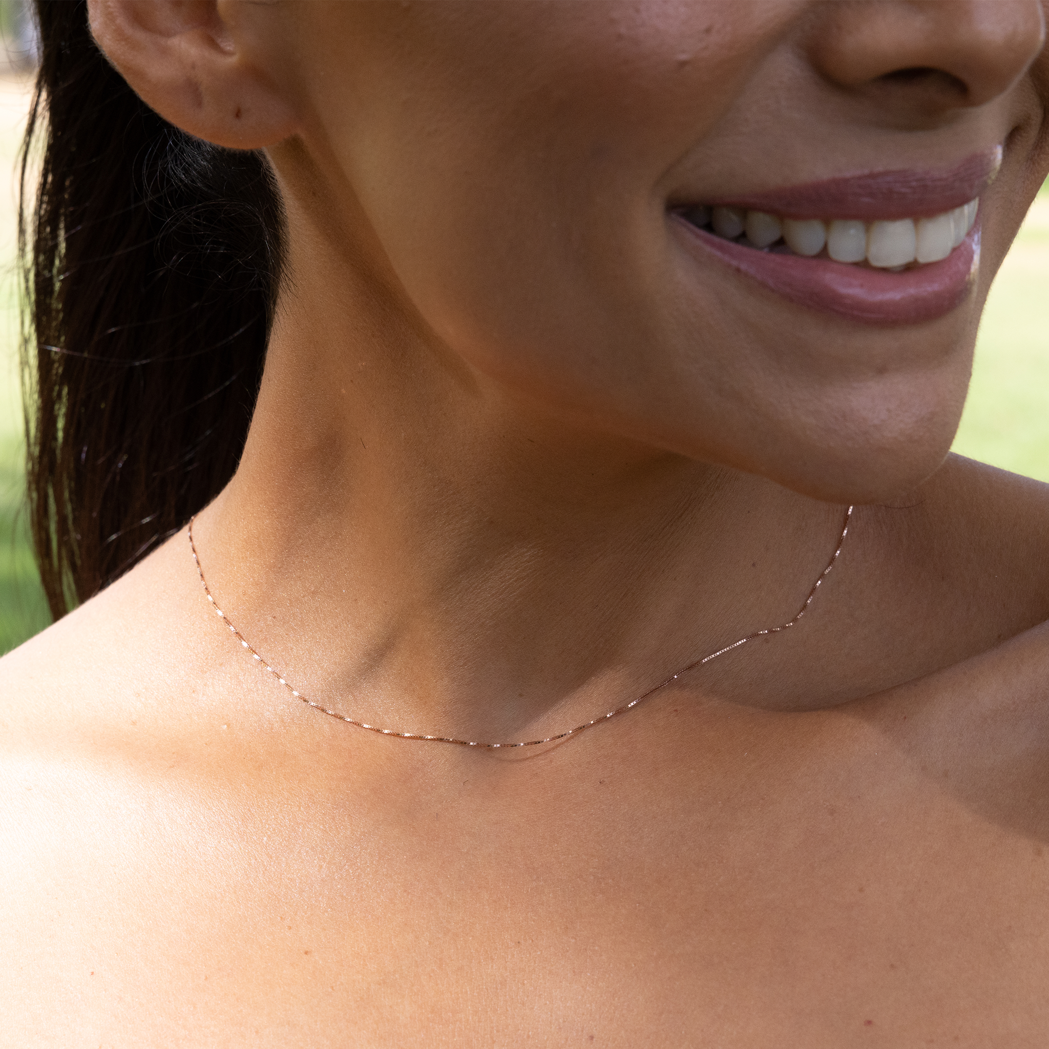 0.6mm Lite Box Chain in Rose Gold