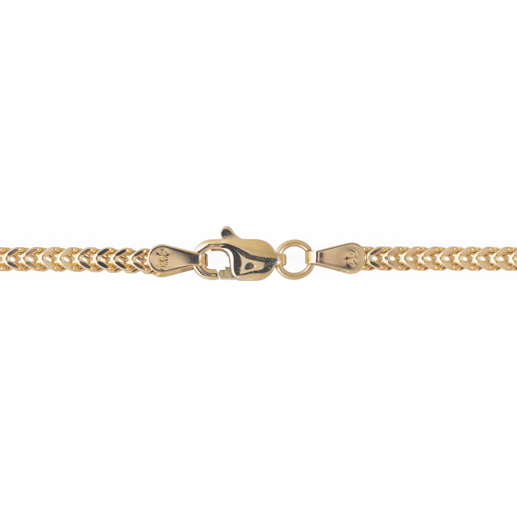22" 2.5mm Hollow Franco Chain in Gold