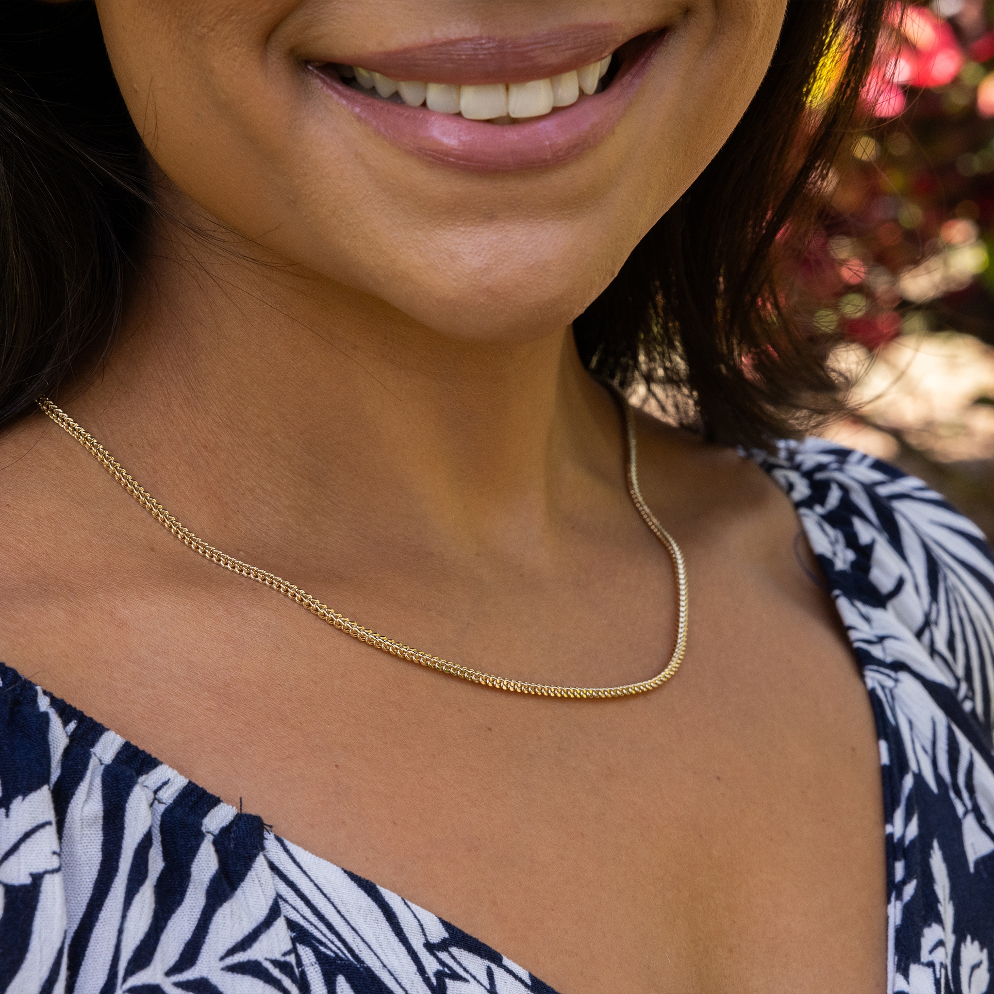 22" 2.5mm Hollow Franco Chain in Gold