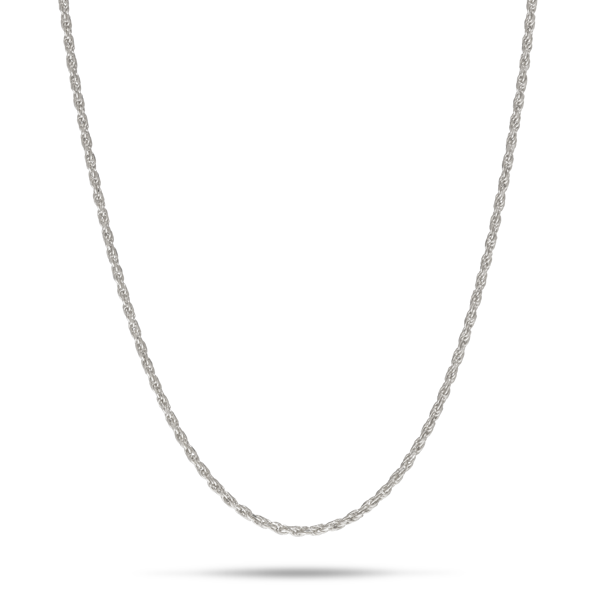 22" Adjustable 1.0mm Rope Chain in White Gold