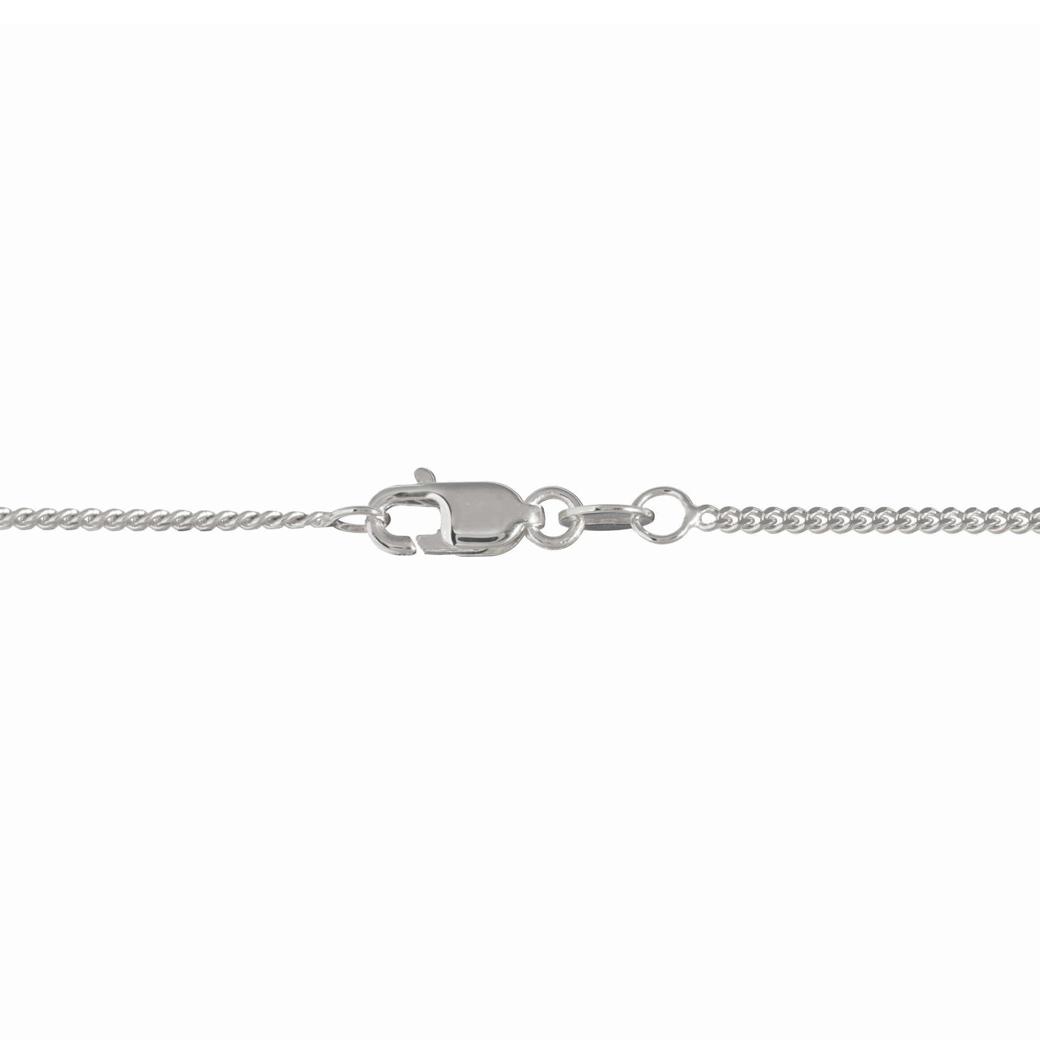 1.5mm Gourmette Chain in White Gold